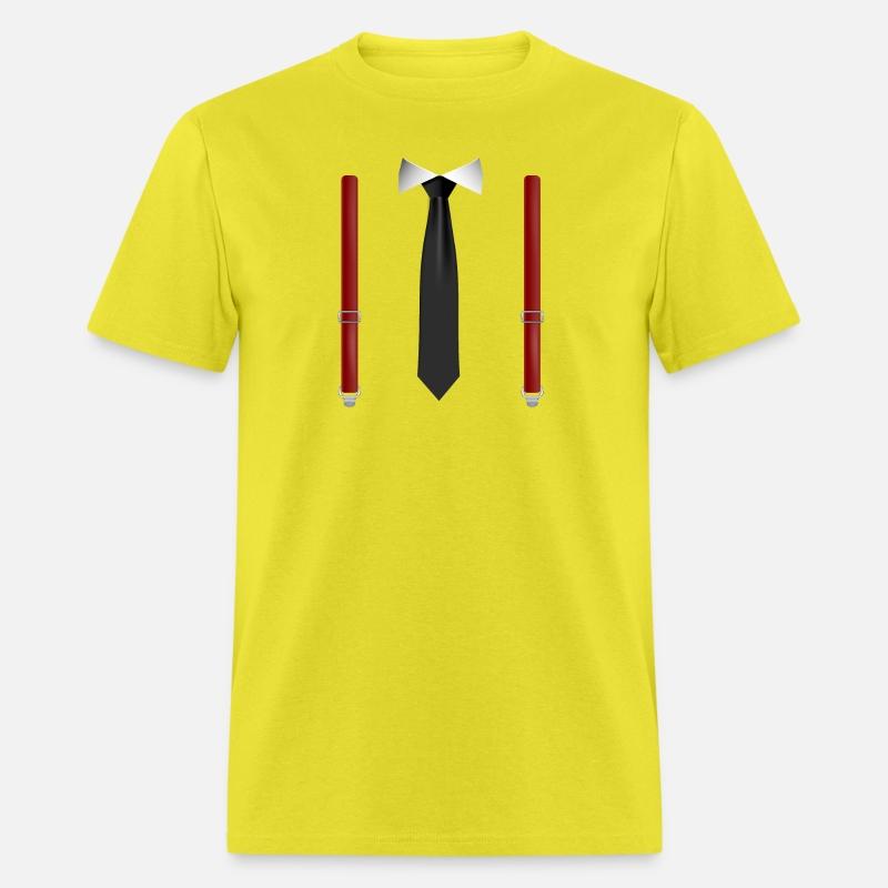 Funny Black Tie with Red Suspenders Perfect