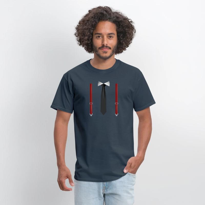 Funny Black Tie with Red Suspenders Perfect