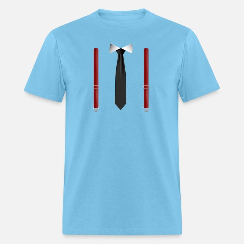 Funny Black Tie with Red Suspenders Perfect