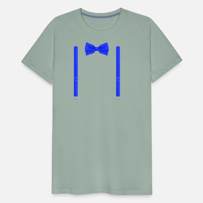 Funny Blue Bow Tie with Suspenders Perfect