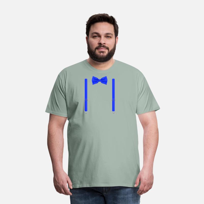Funny Blue Bow Tie with Suspenders Perfect
