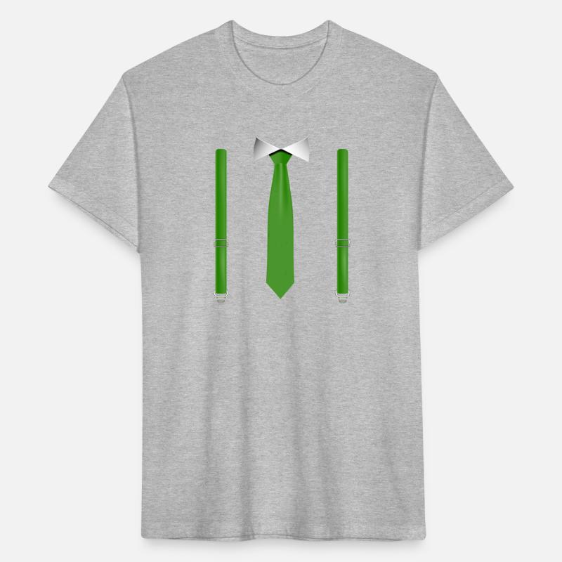 Funny Gree Tie with Black Suspenders Perfect