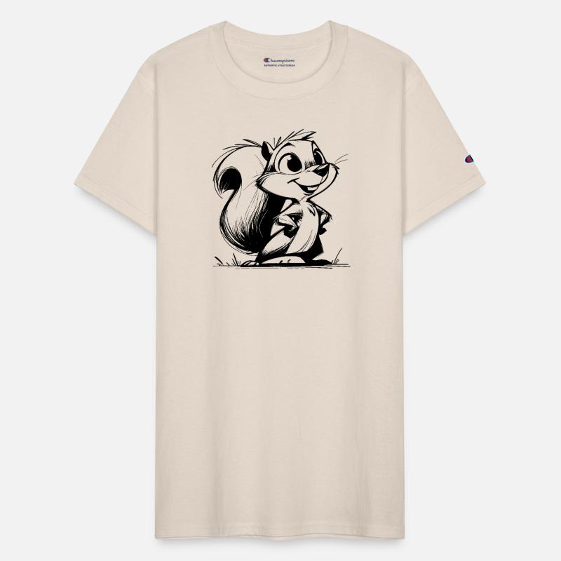 Funny Squirrel Pencil Line Drawing