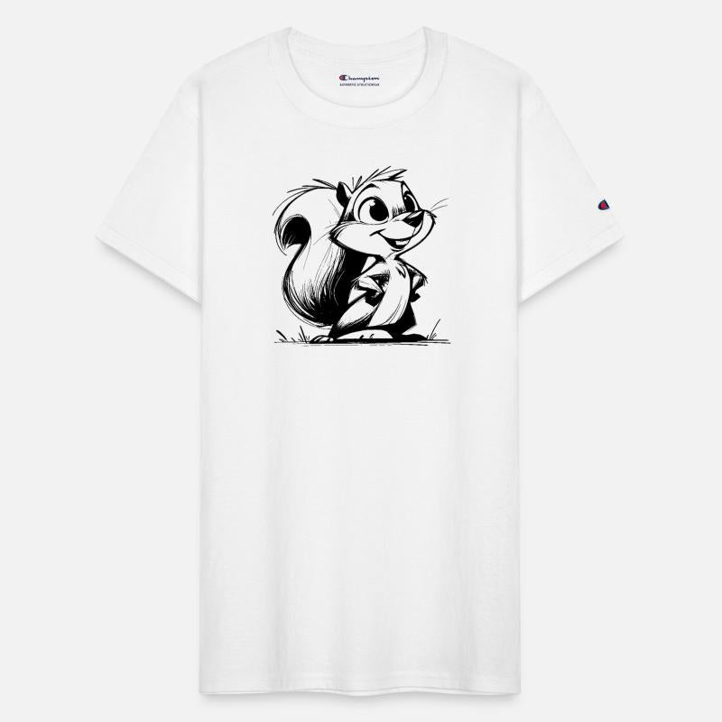 Funny Squirrel Pencil Line Drawing