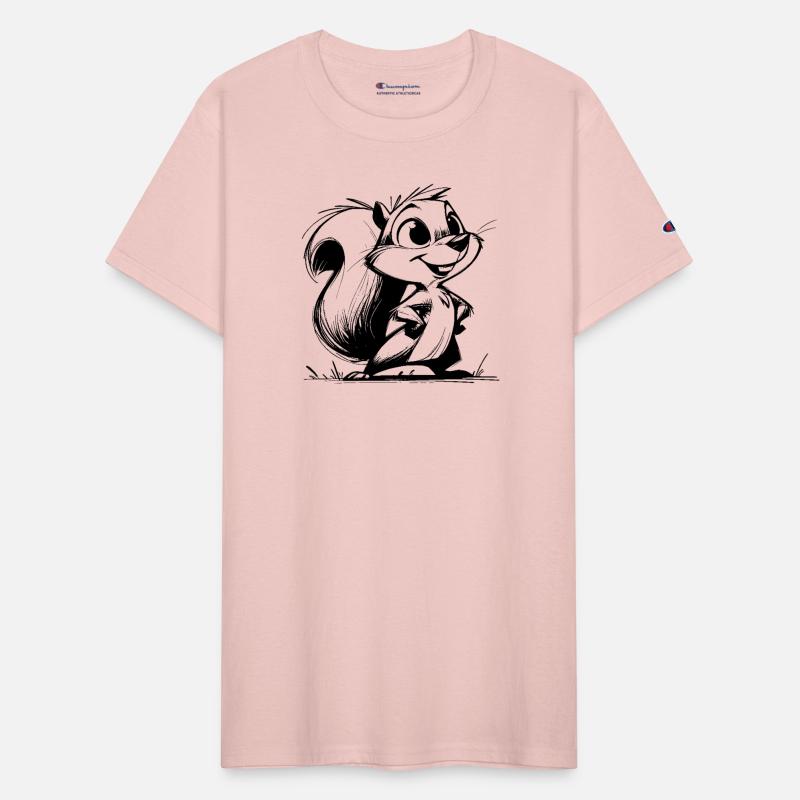 Funny Squirrel Pencil Line Drawing