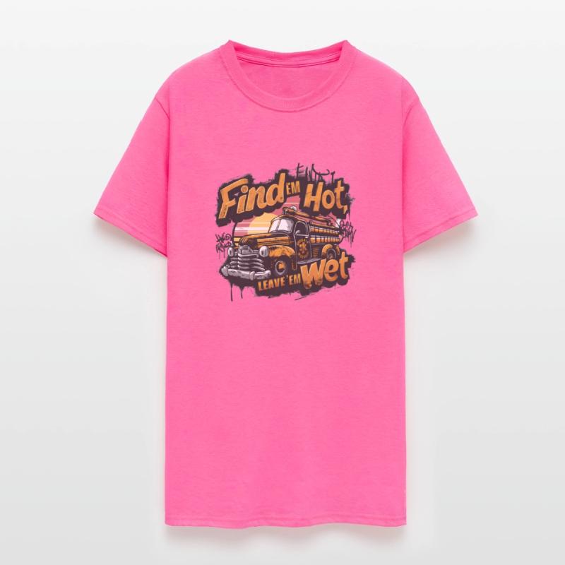 Funny Vintage Fire Truck Sunset Graphic