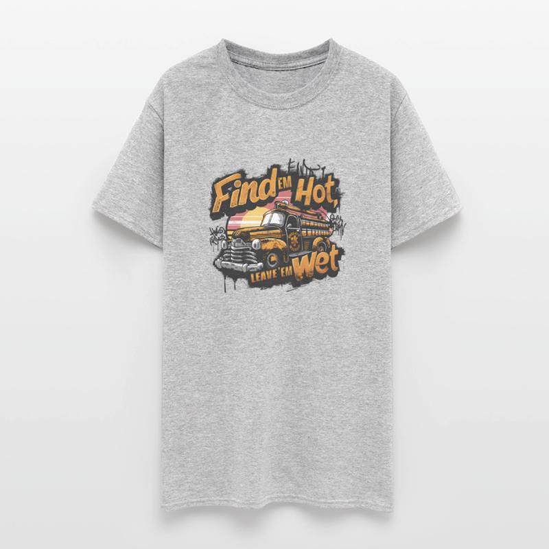 Funny Vintage Fire Truck Sunset Graphic