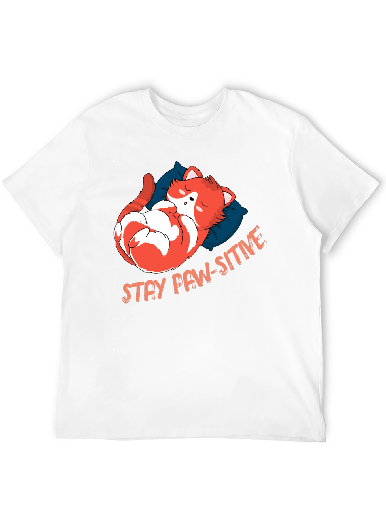 Stay Paw-sitive Cat Nap T-Shirt - Black