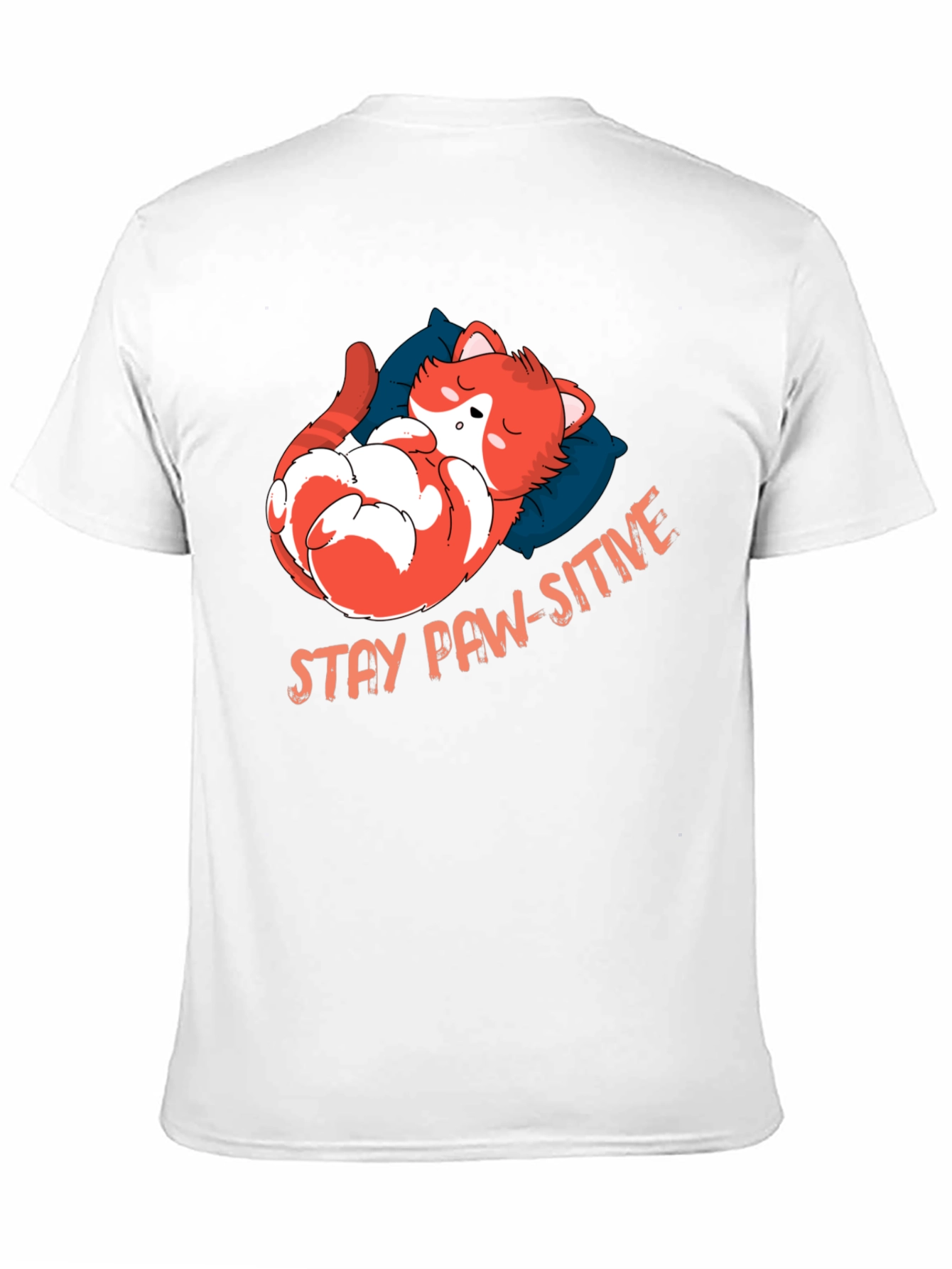 Stay Paw-sitive Cat Nap T-Shirt - Black