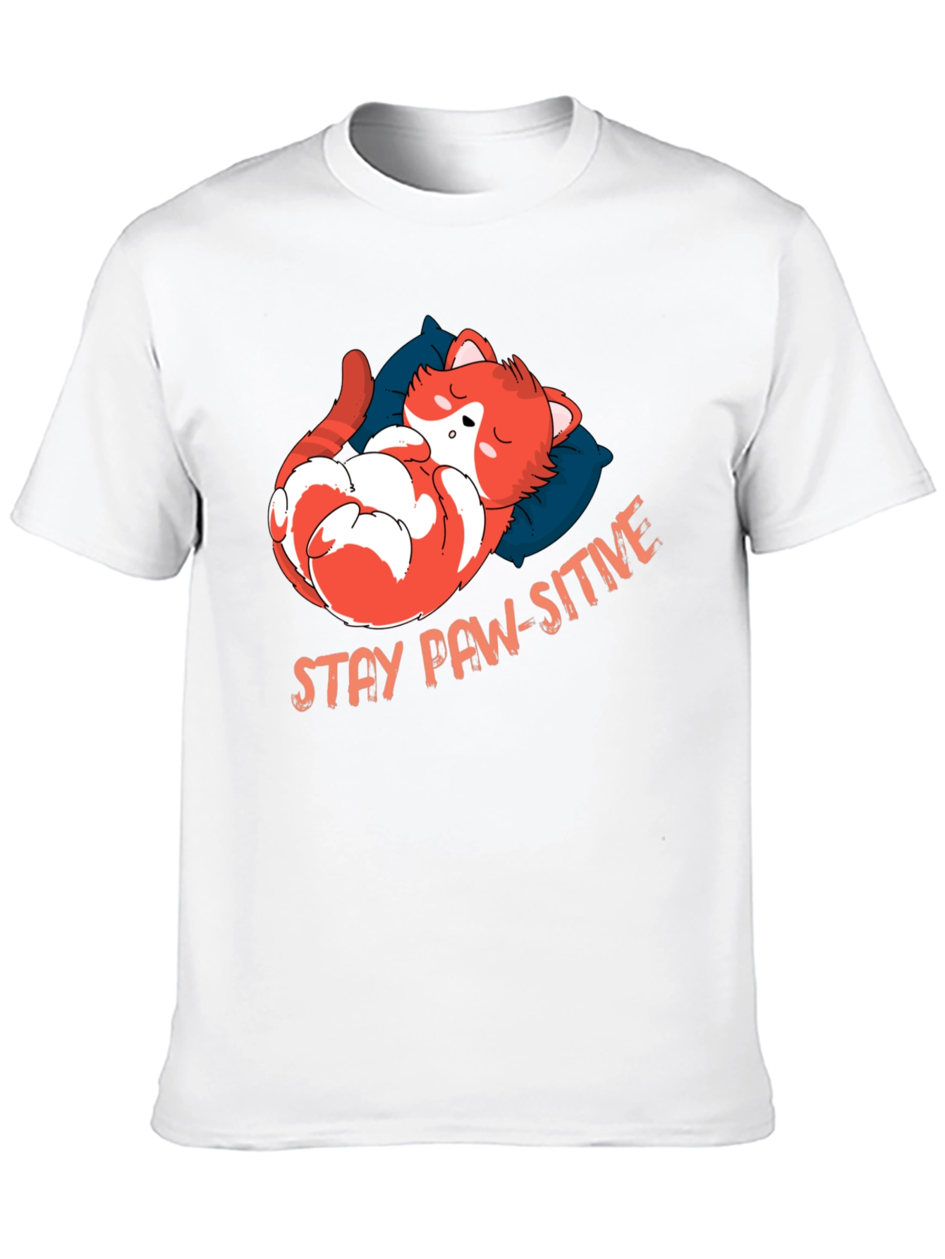 Stay Paw-sitive Cat Nap T-Shirt - Black