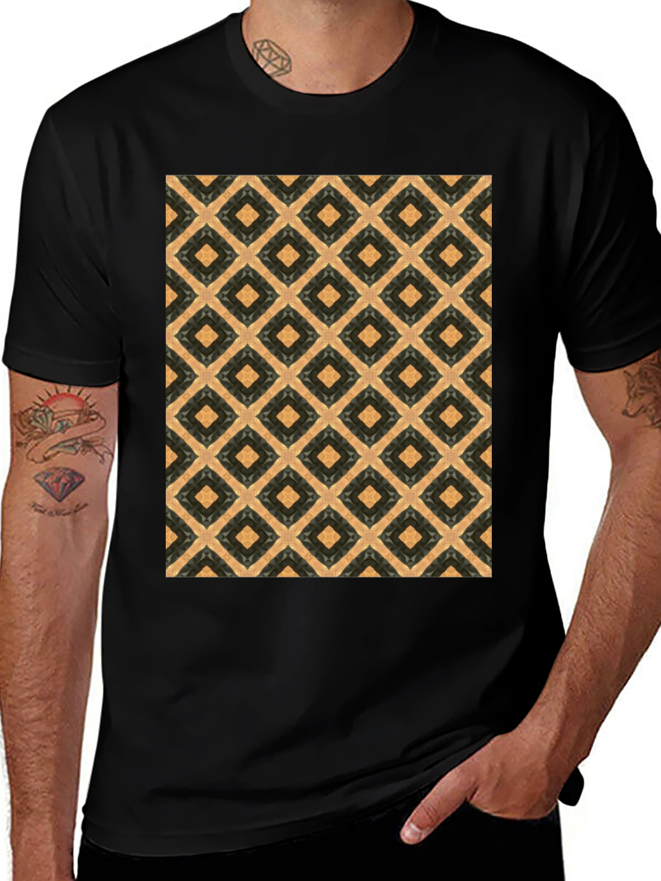 Patterned Graphic Tee - Casual Style