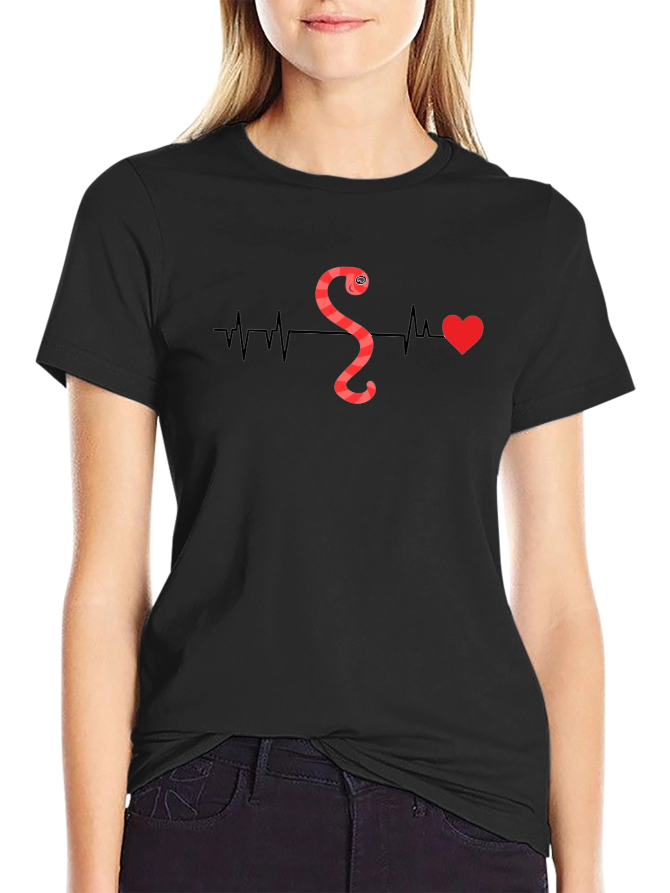 Worm Heartbeat T-Shirt - Quirky Graphic Tee