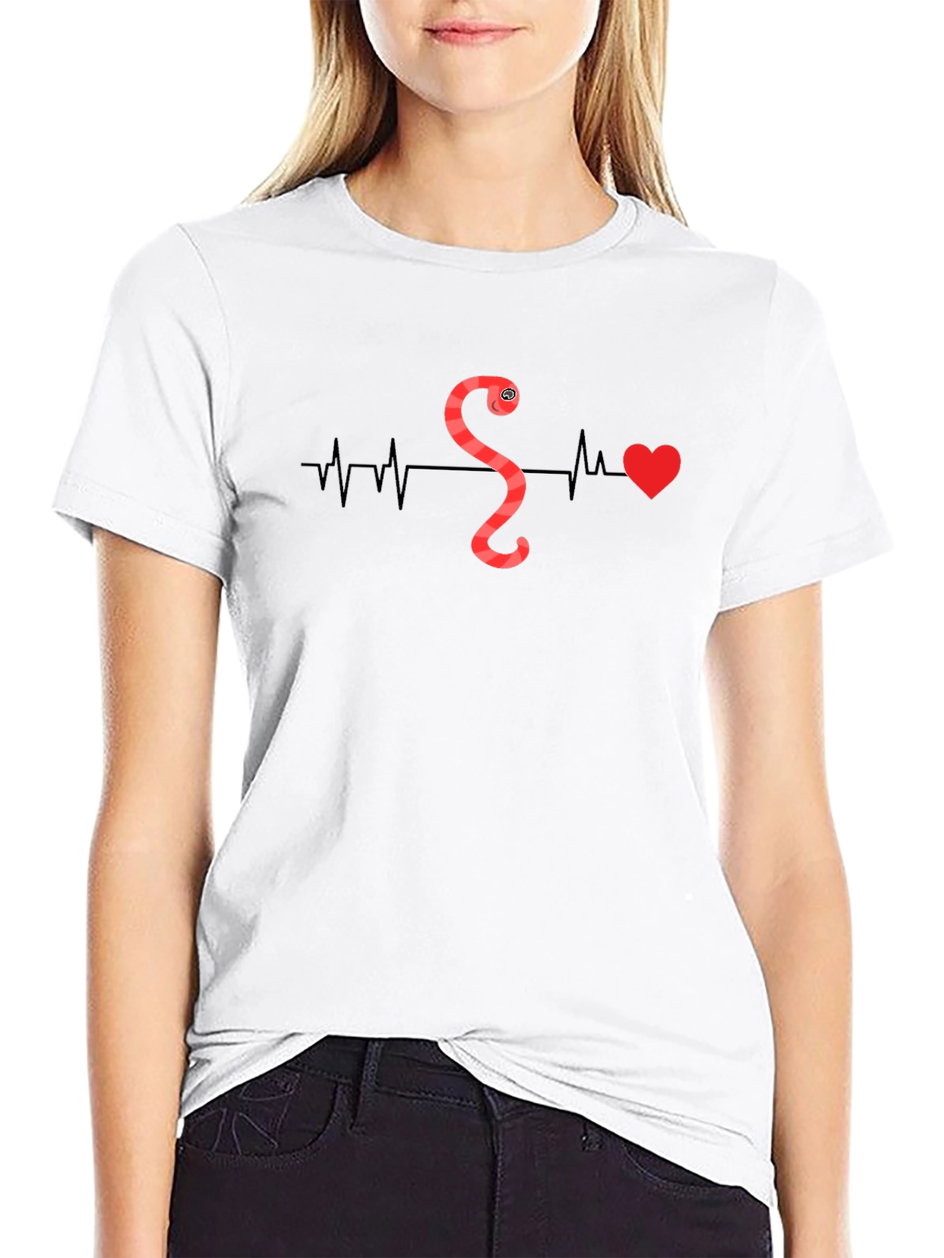 Worm Heartbeat T-Shirt - Quirky Graphic Tee