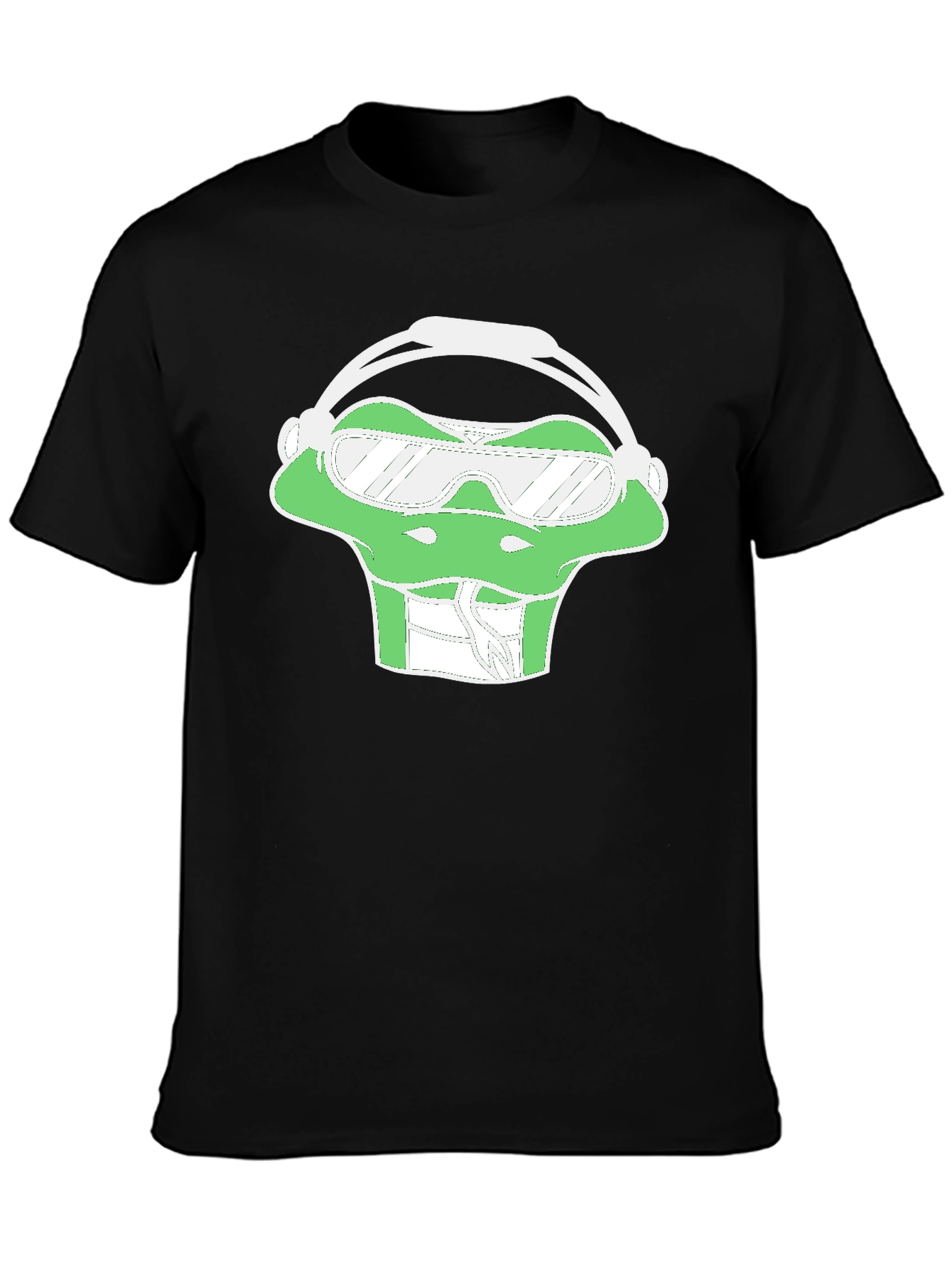 Cool Frog Graphic Tee - Black Cotton Casual Wear