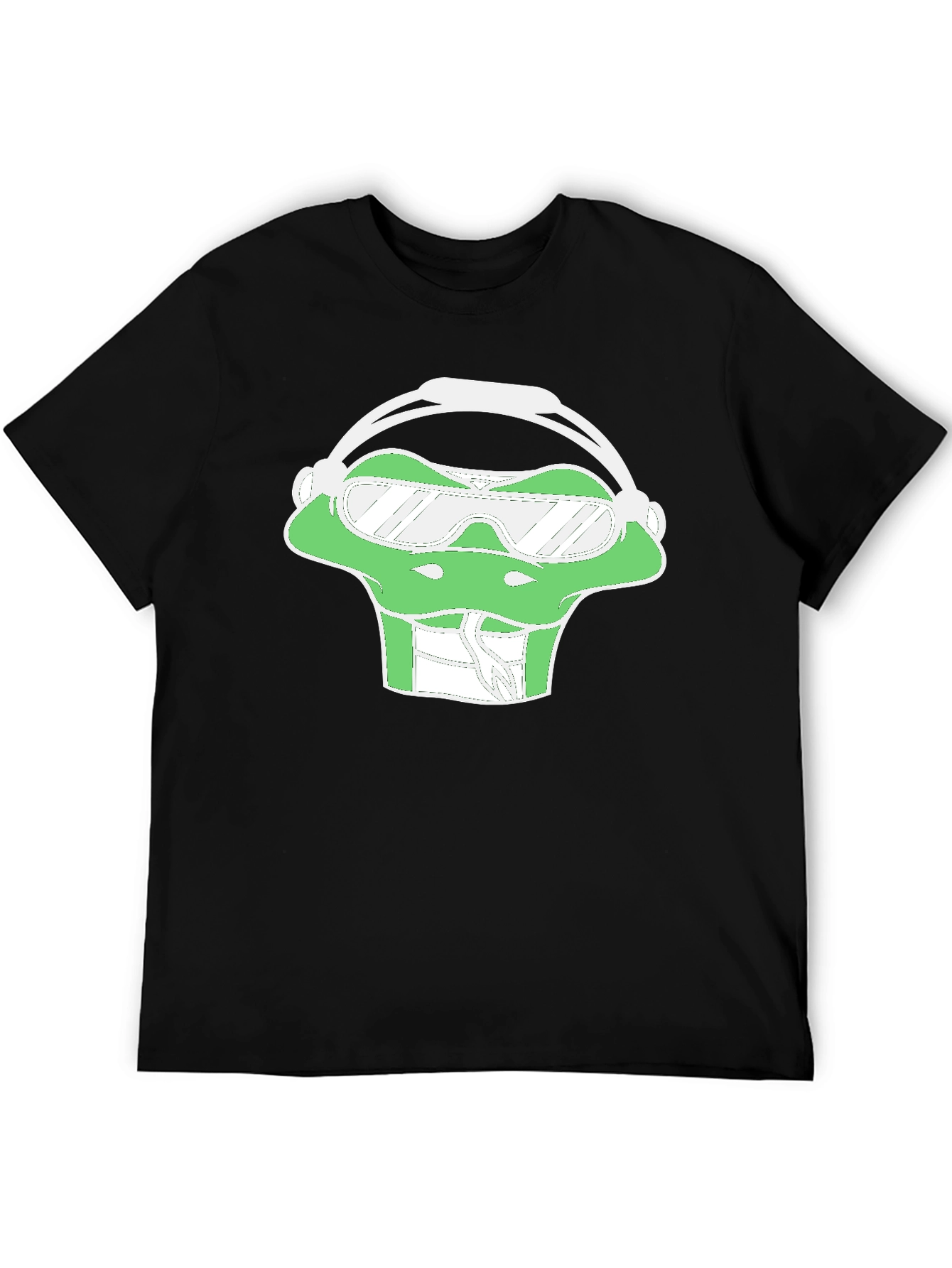 Cool Frog Graphic Tee - Black Cotton Casual Wear