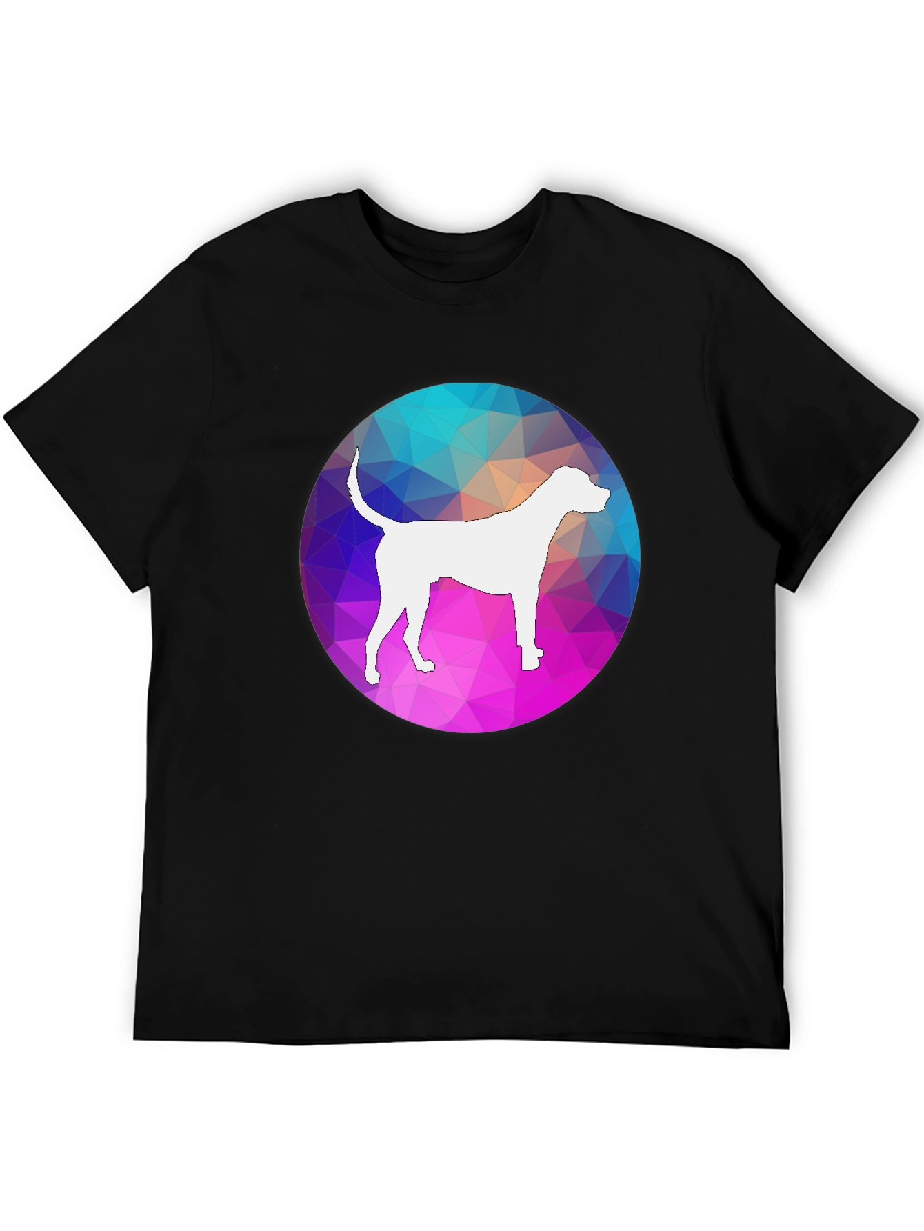 Dog Silhouette Geometric T-Shirt