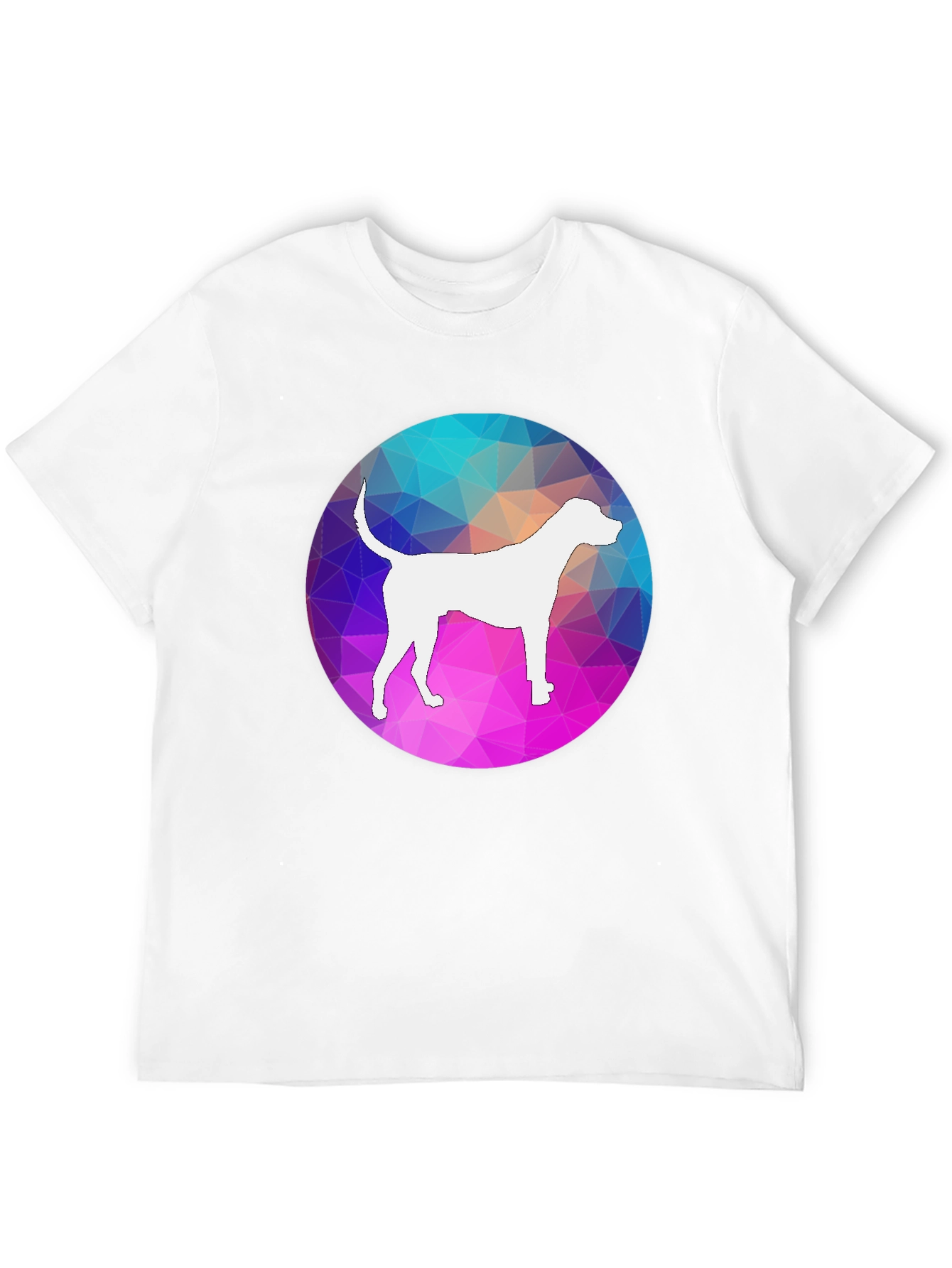 Dog Silhouette Geometric T-Shirt