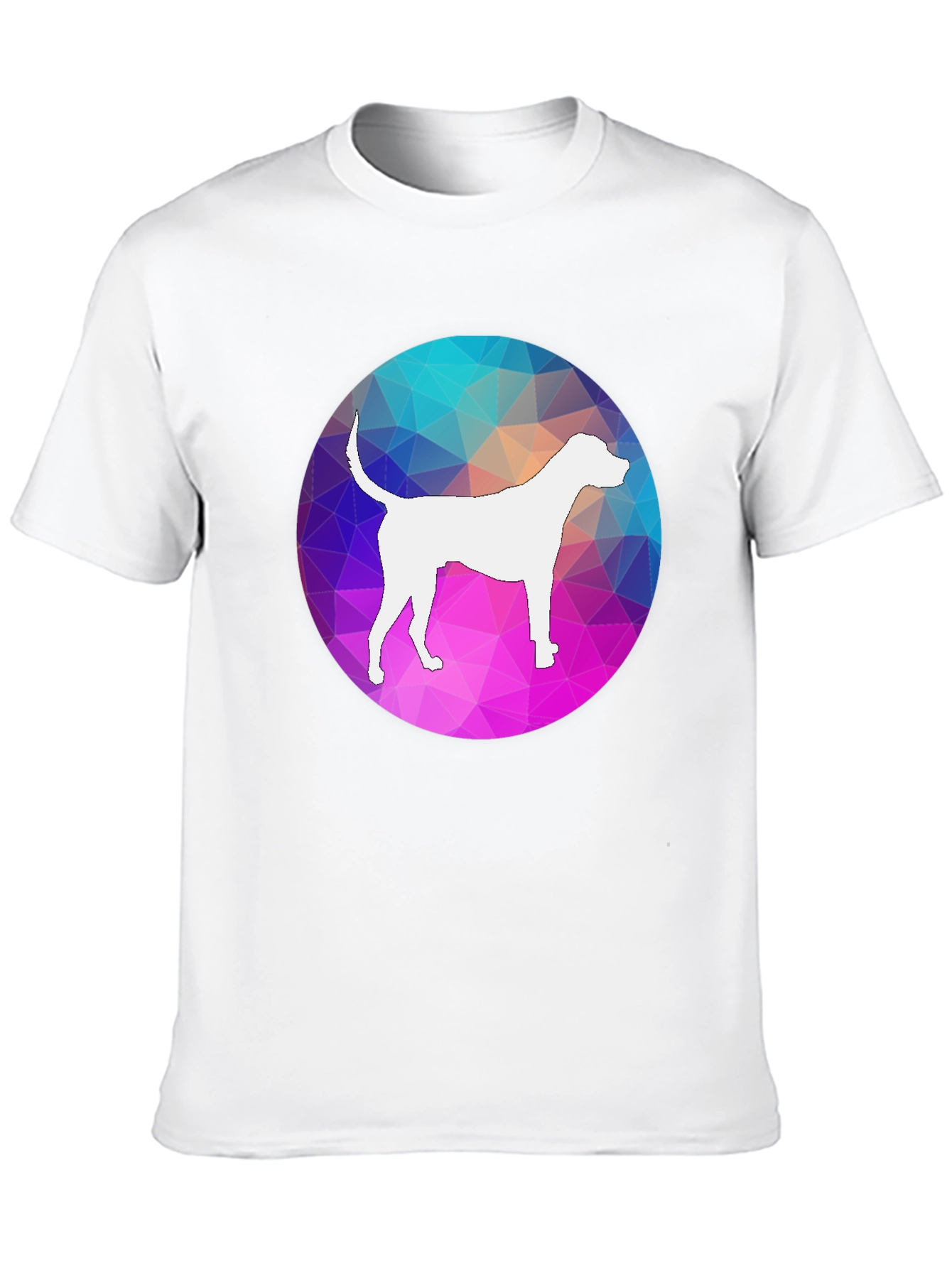 Dog Silhouette Geometric T-Shirt