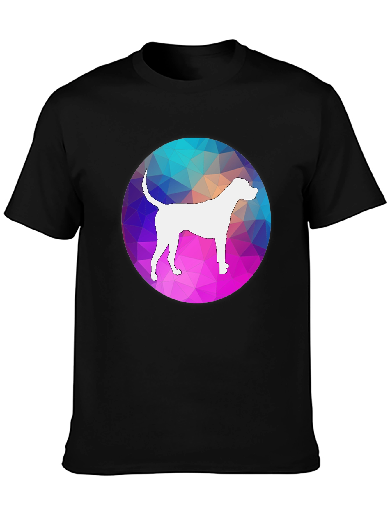 Dog Silhouette Geometric T-Shirt