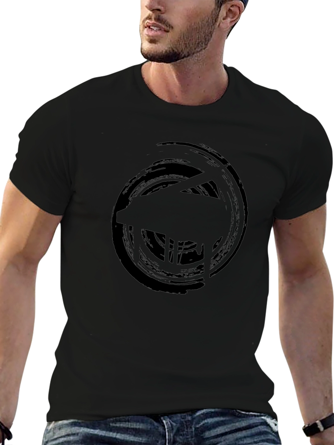 Abstract Piano Graphic Tee - Black Cotton Comfort