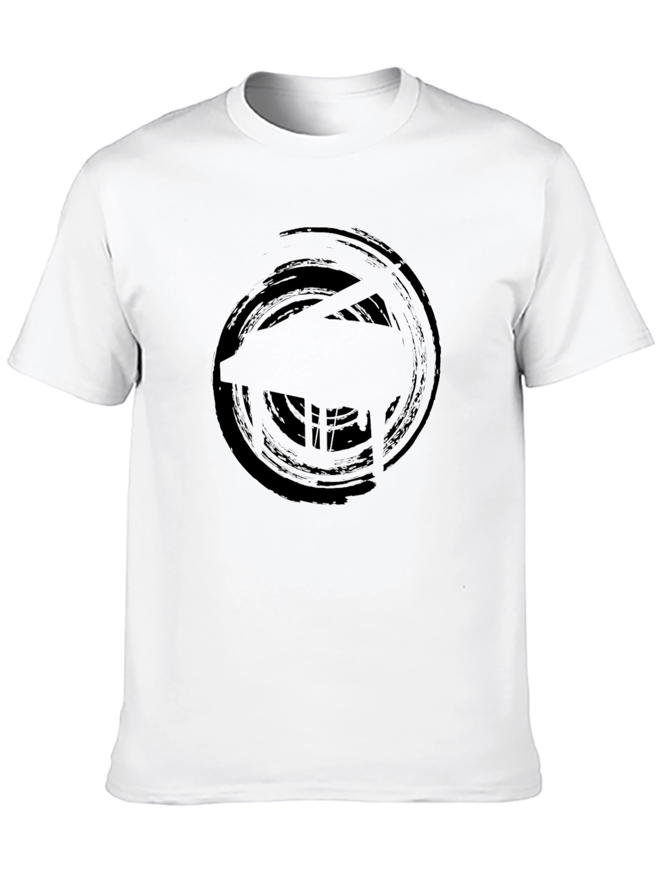 Abstract Piano Graphic Tee - Black Cotton Comfort