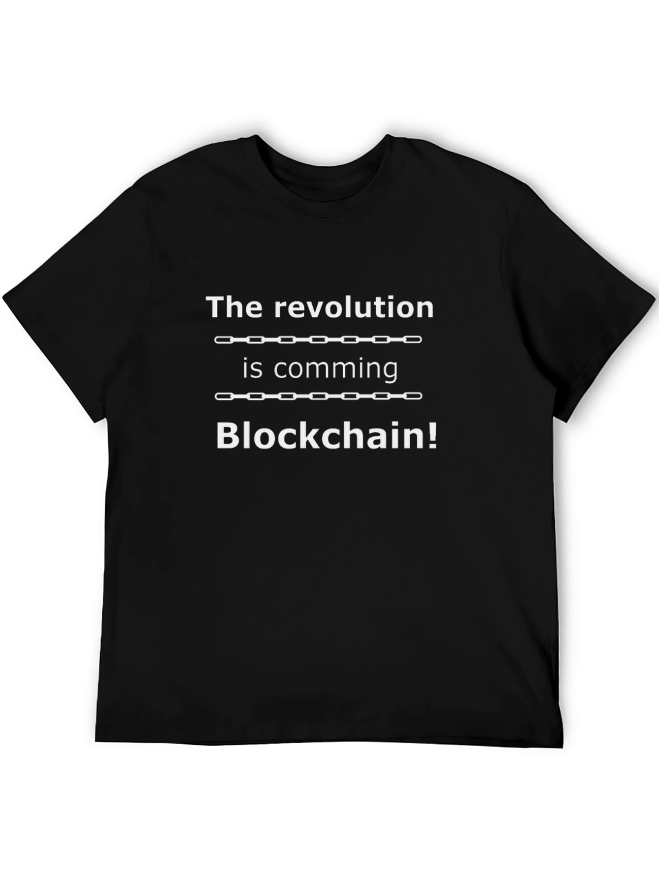 Blockchain Revolution Graphic Tee - Black Cotton T-Shirt