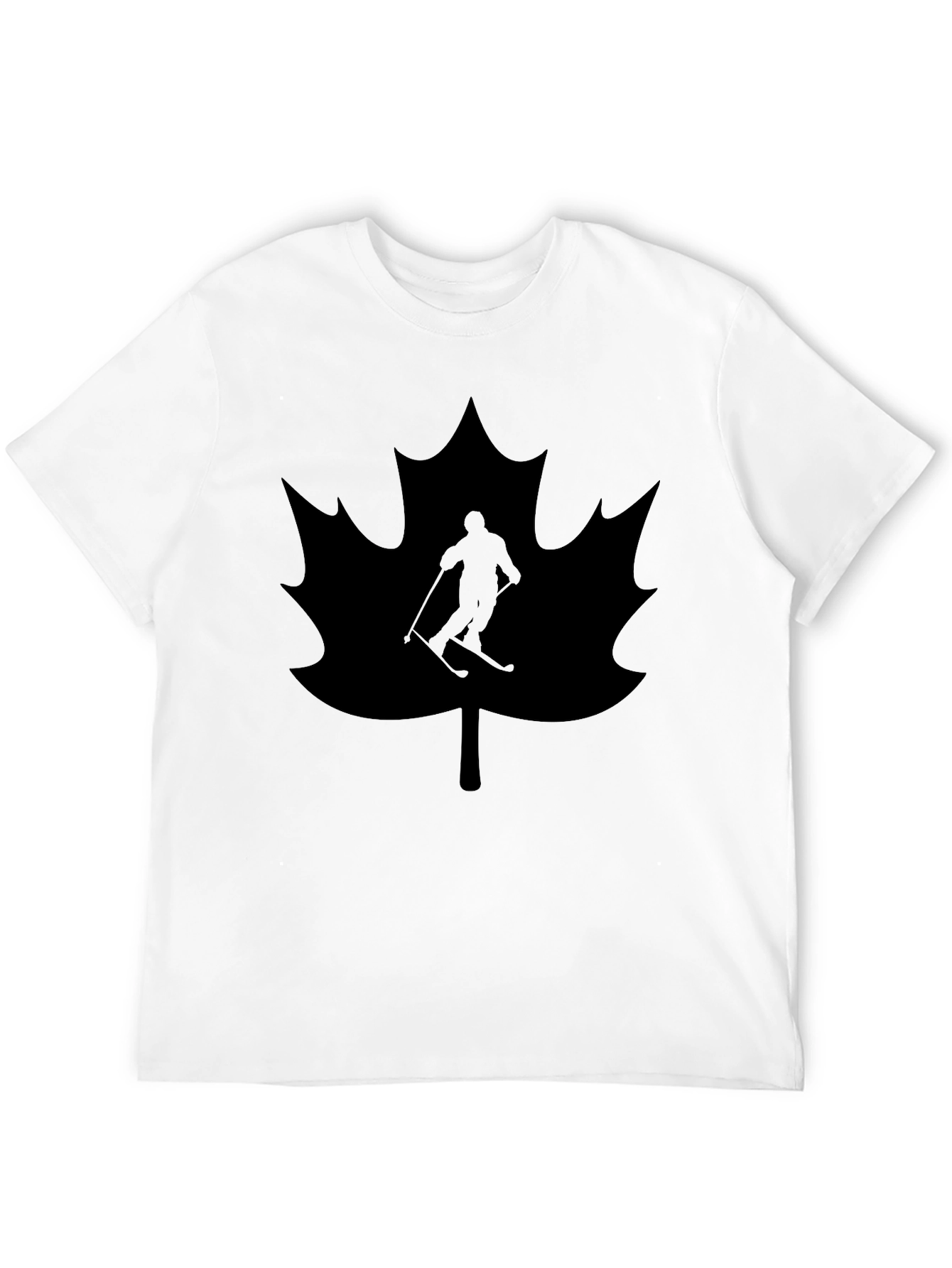 Maple Leaf Skier Graphic Tee - Black T-Shirt