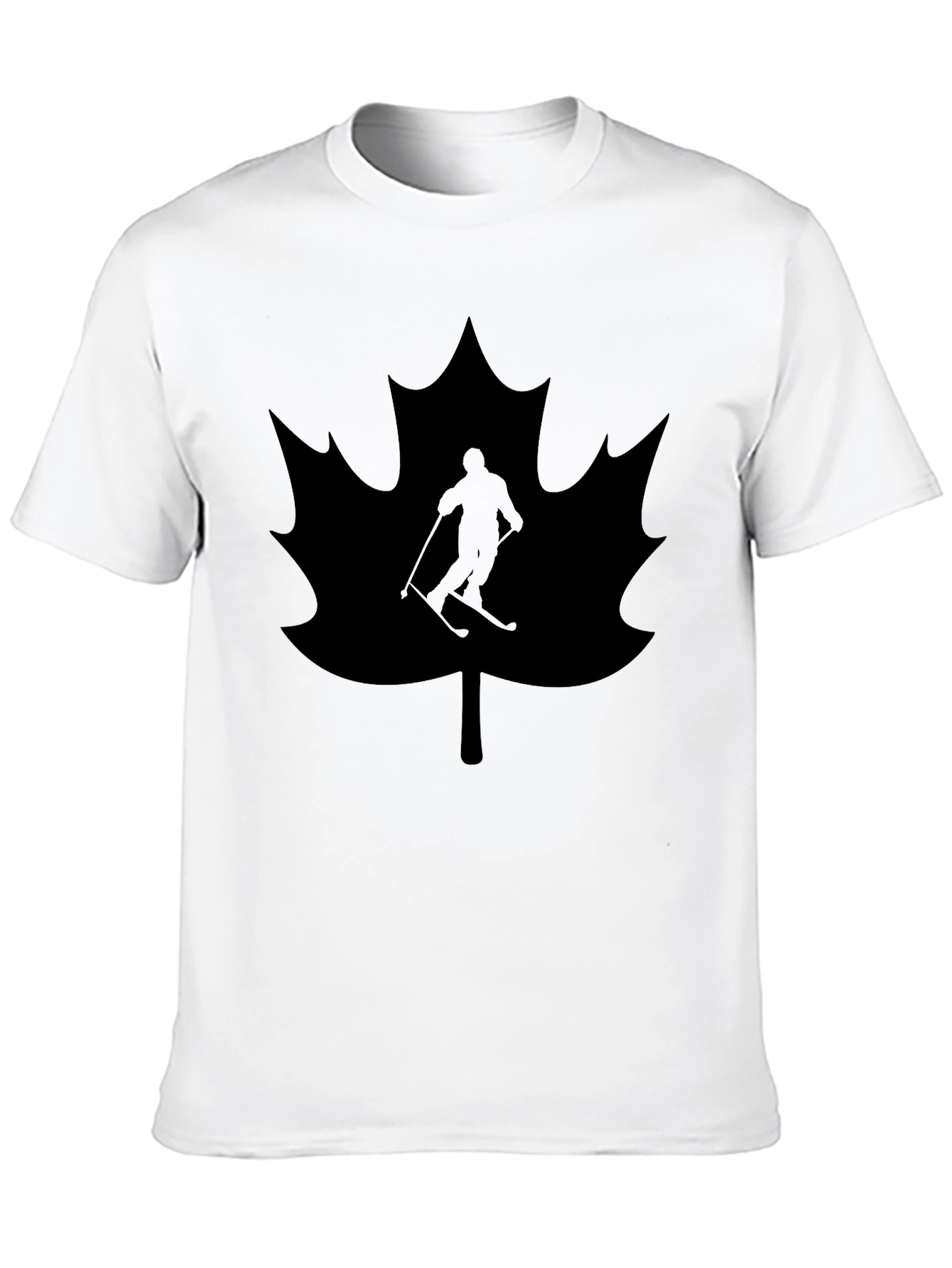 Maple Leaf Skier Graphic Tee - Black T-Shirt