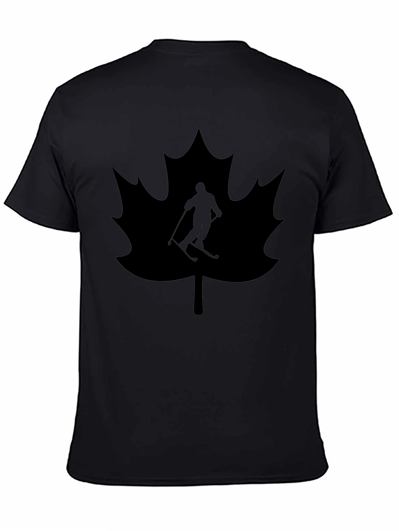 Maple Leaf Skier Graphic Tee - Black T-Shirt