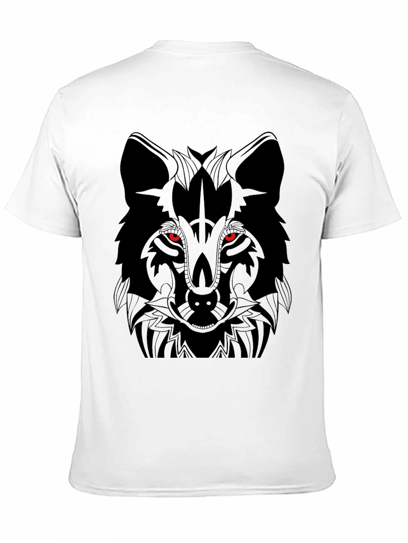 Mens Black Wolf Graphic T-Shirt