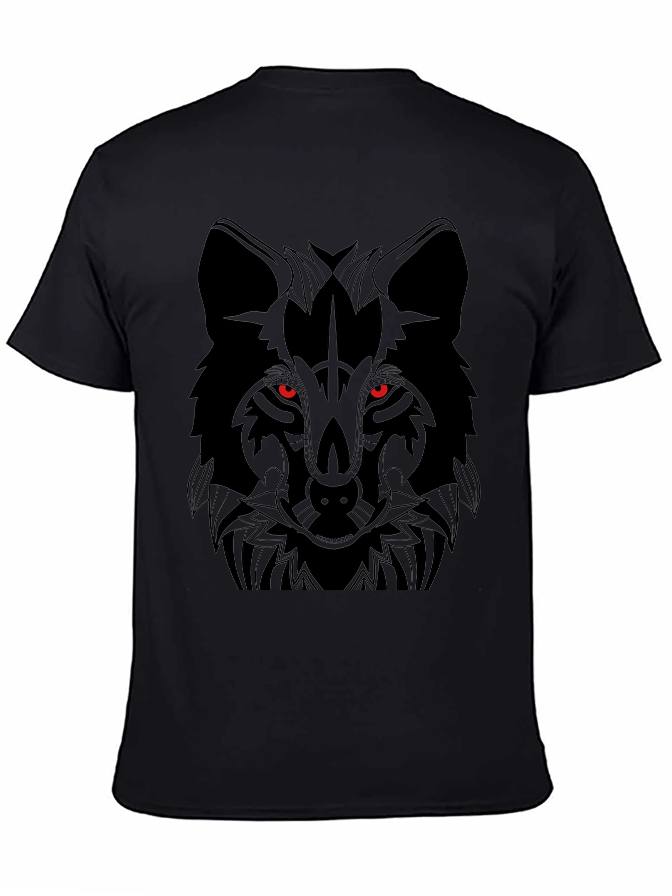 Mens Black Wolf Graphic T-Shirt