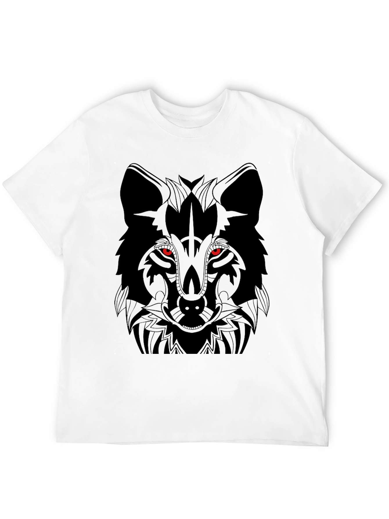 Mens Black Wolf Graphic T-Shirt