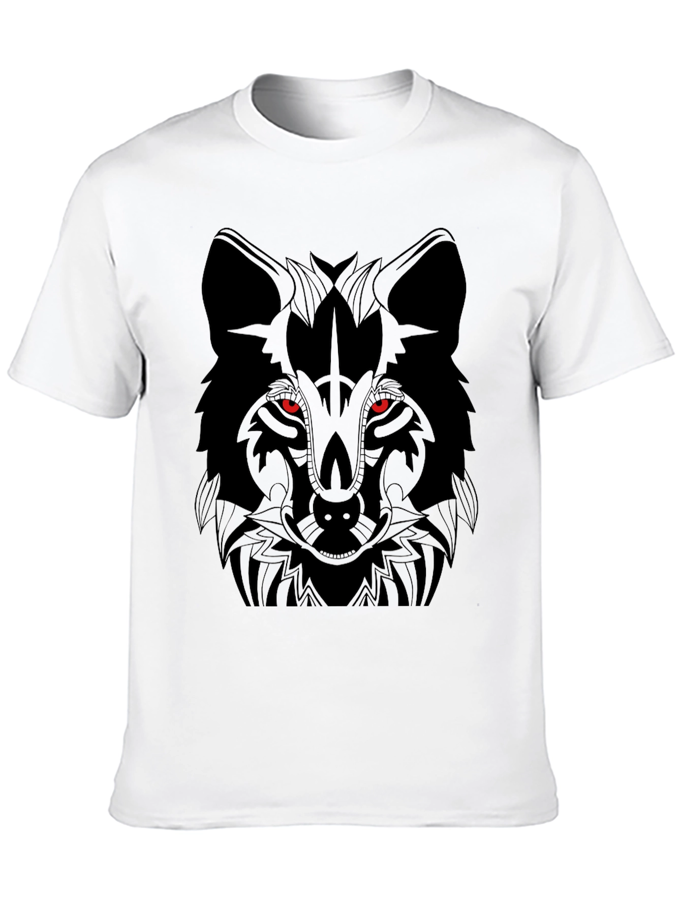 Mens Black Wolf Graphic T-Shirt