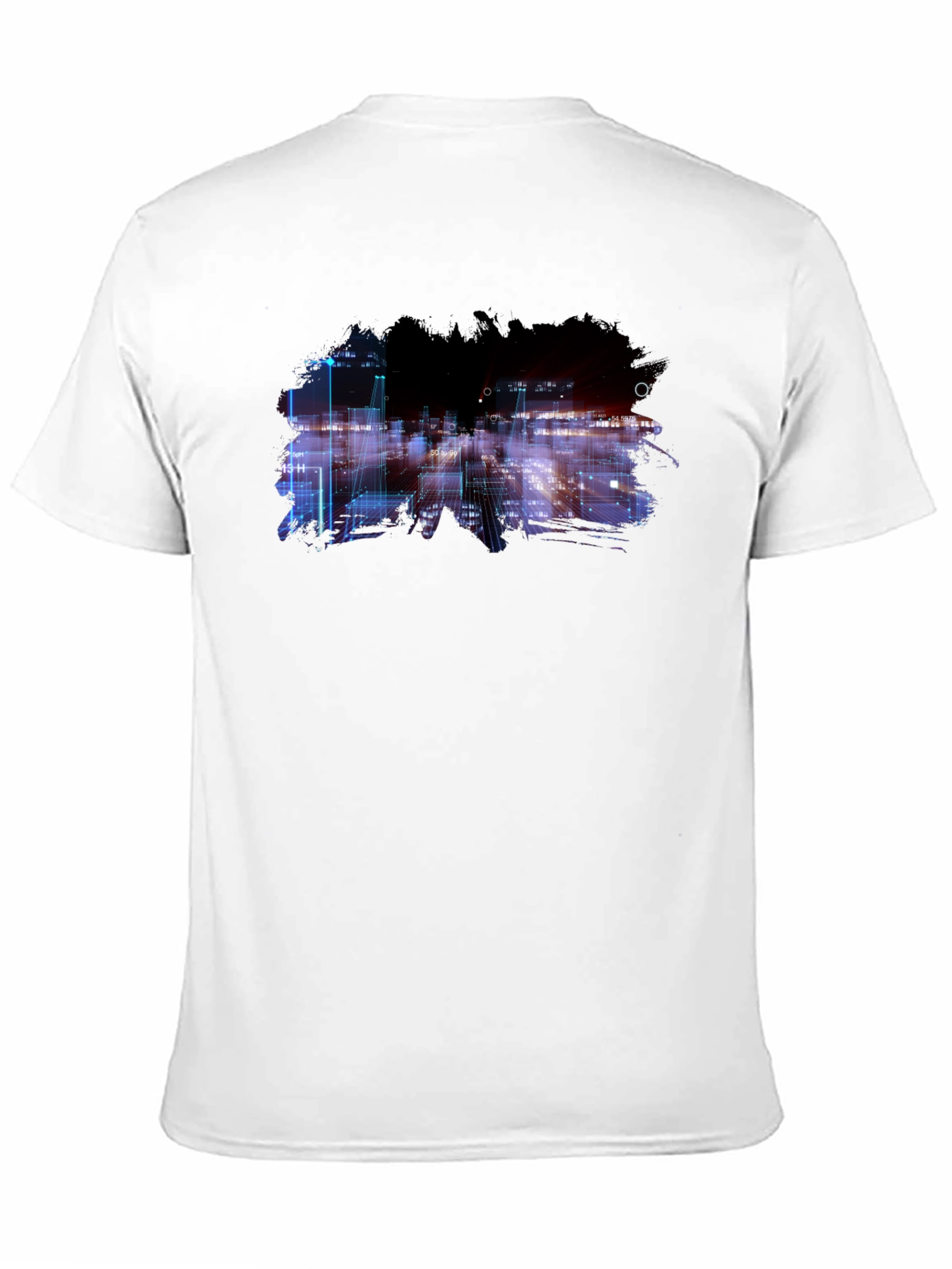 Abstract Cityscape Graphic Black T-Shirt