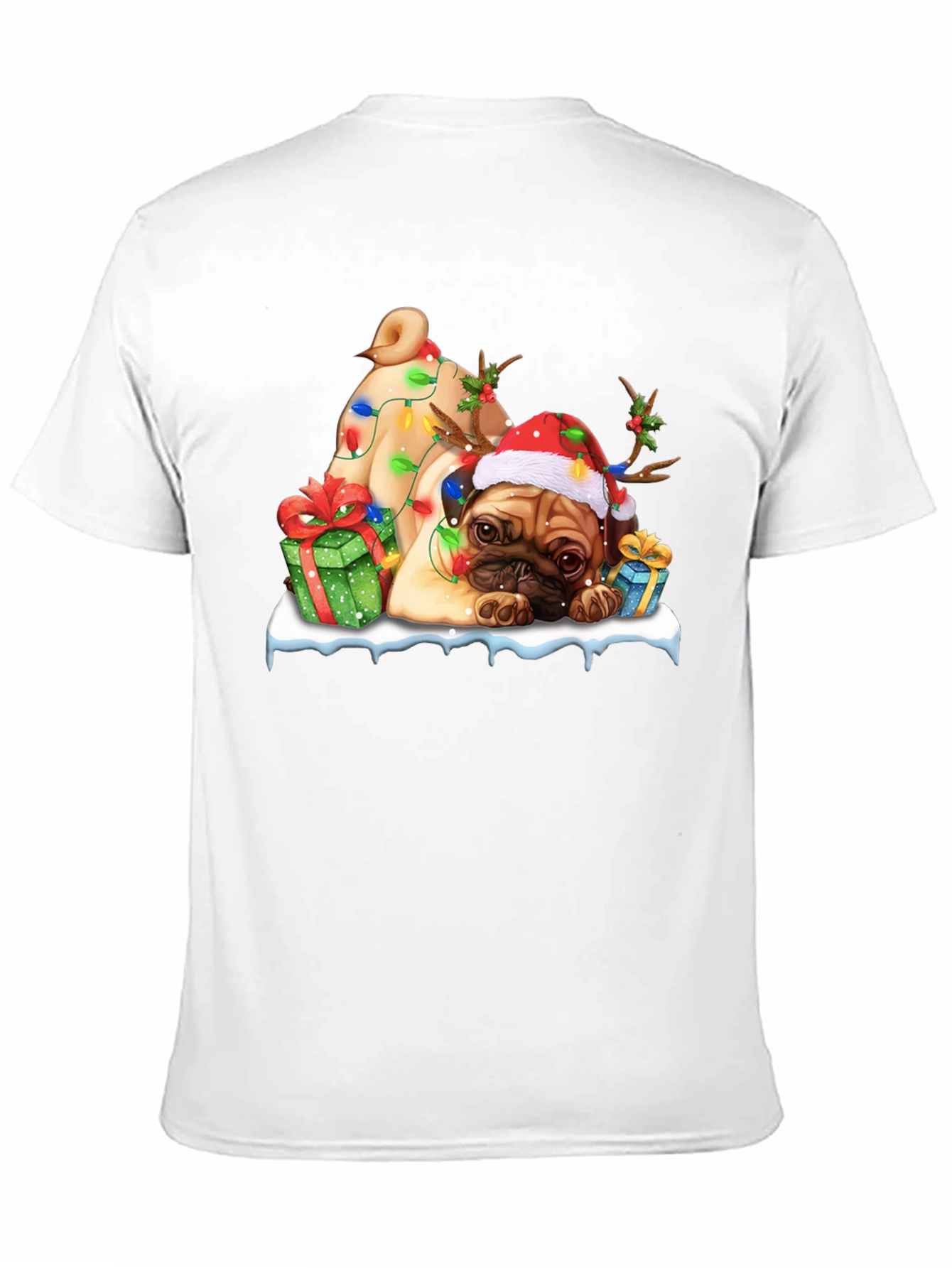Festive Pug Christmas T-Shirt