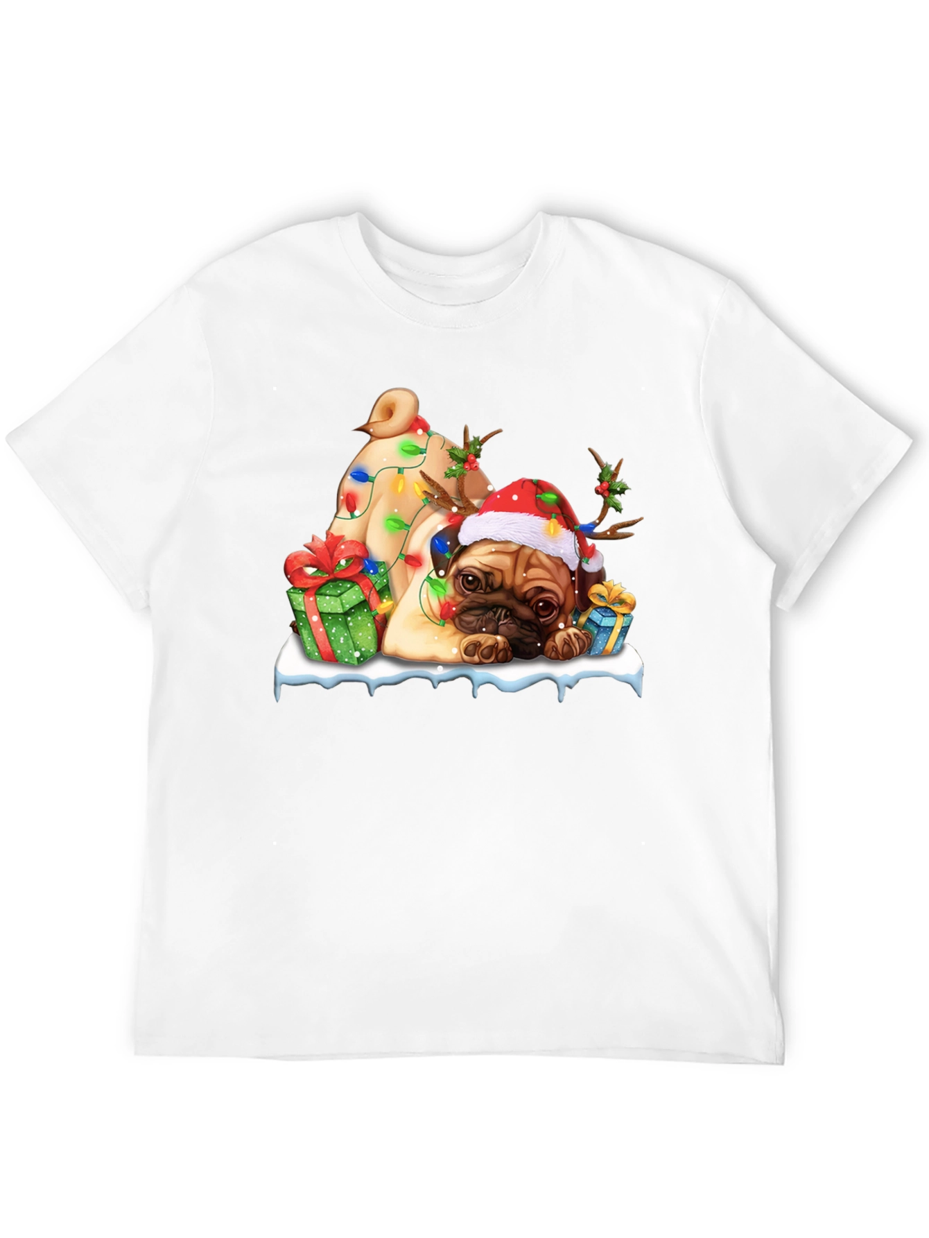 Festive Pug Christmas T-Shirt