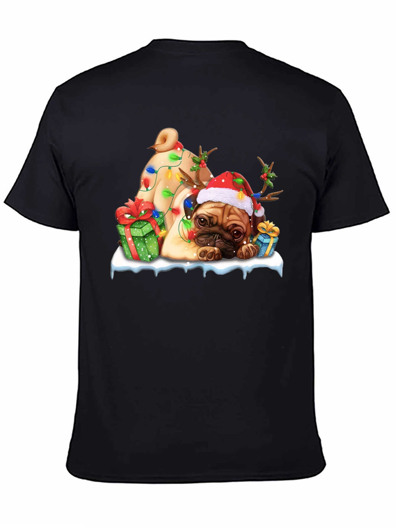Festive Pug Christmas T-Shirt