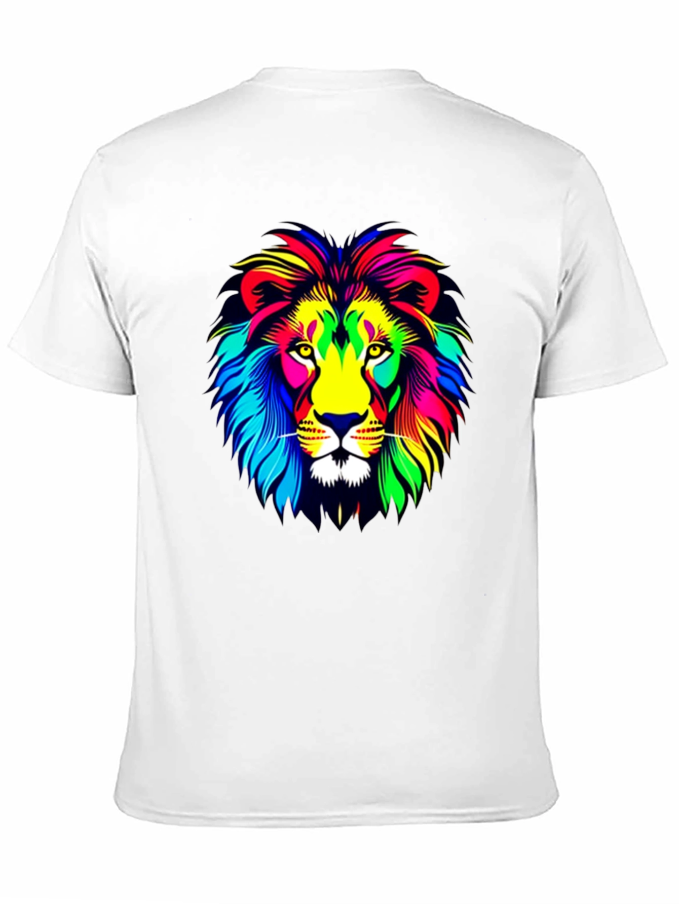 Vibrant Lion Graphic T-Shirt - Mens Black Tee