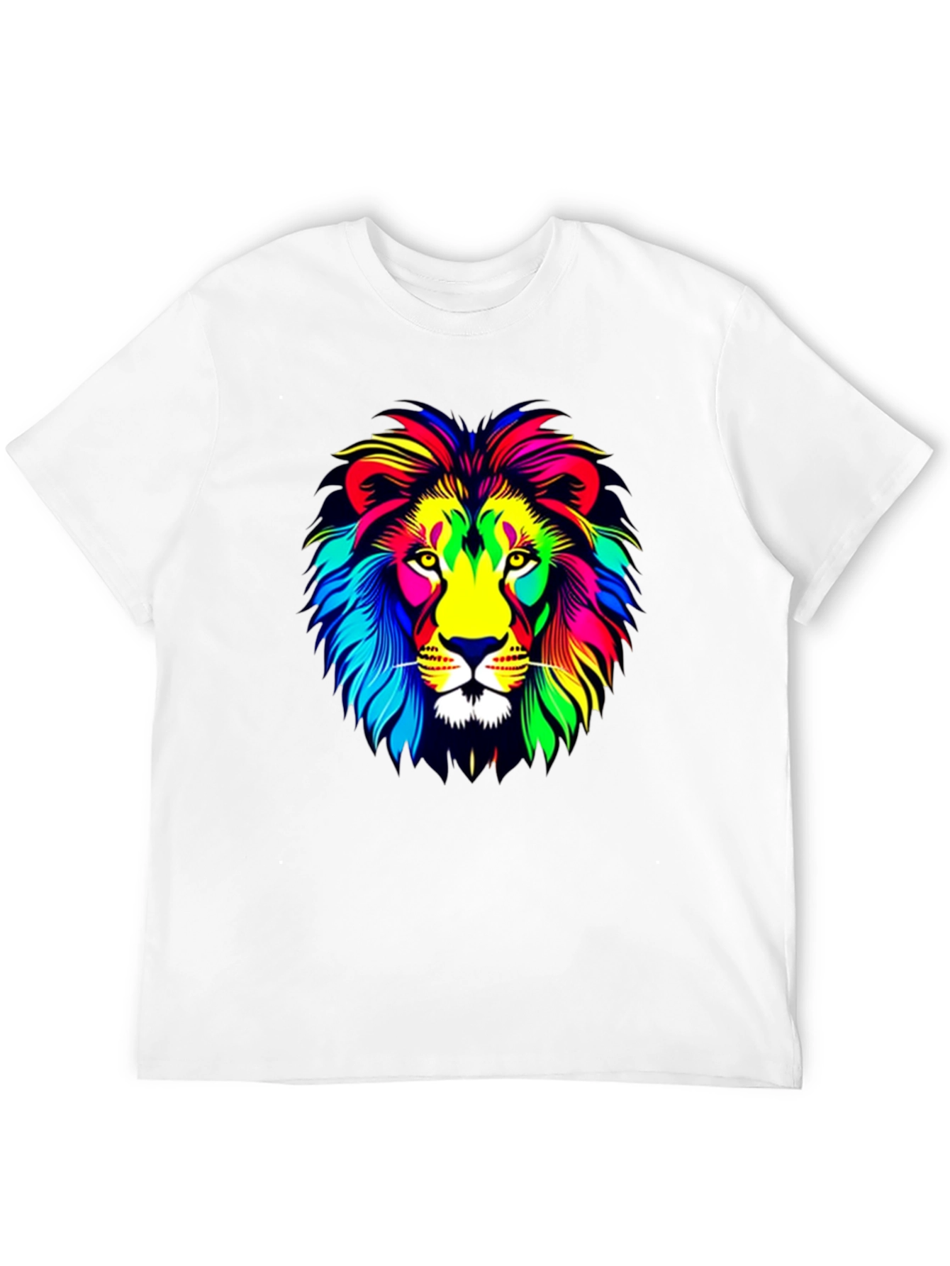 Vibrant Lion Graphic T-Shirt - Mens Black Tee