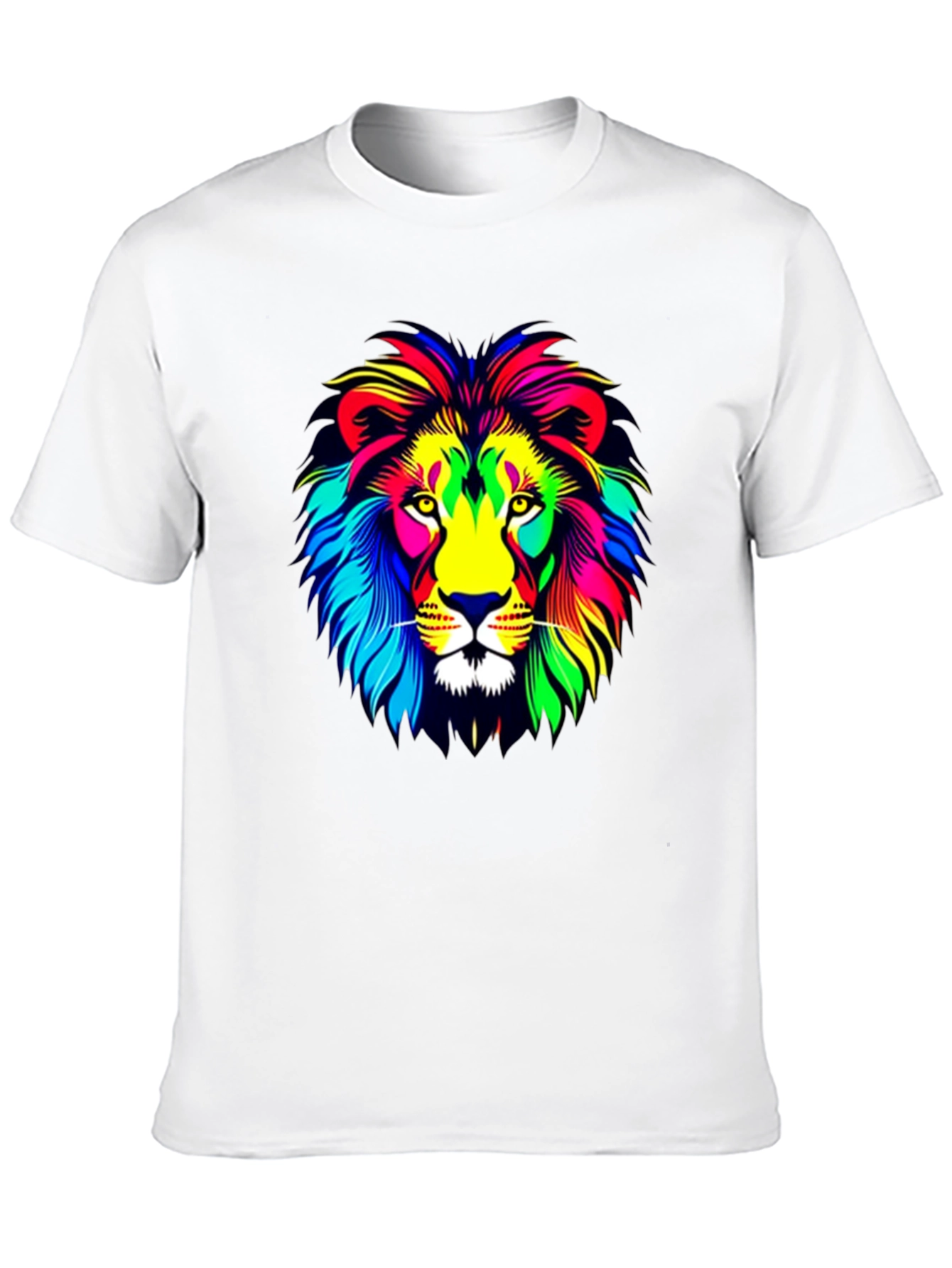 Vibrant Lion Graphic T-Shirt - Mens Black Tee