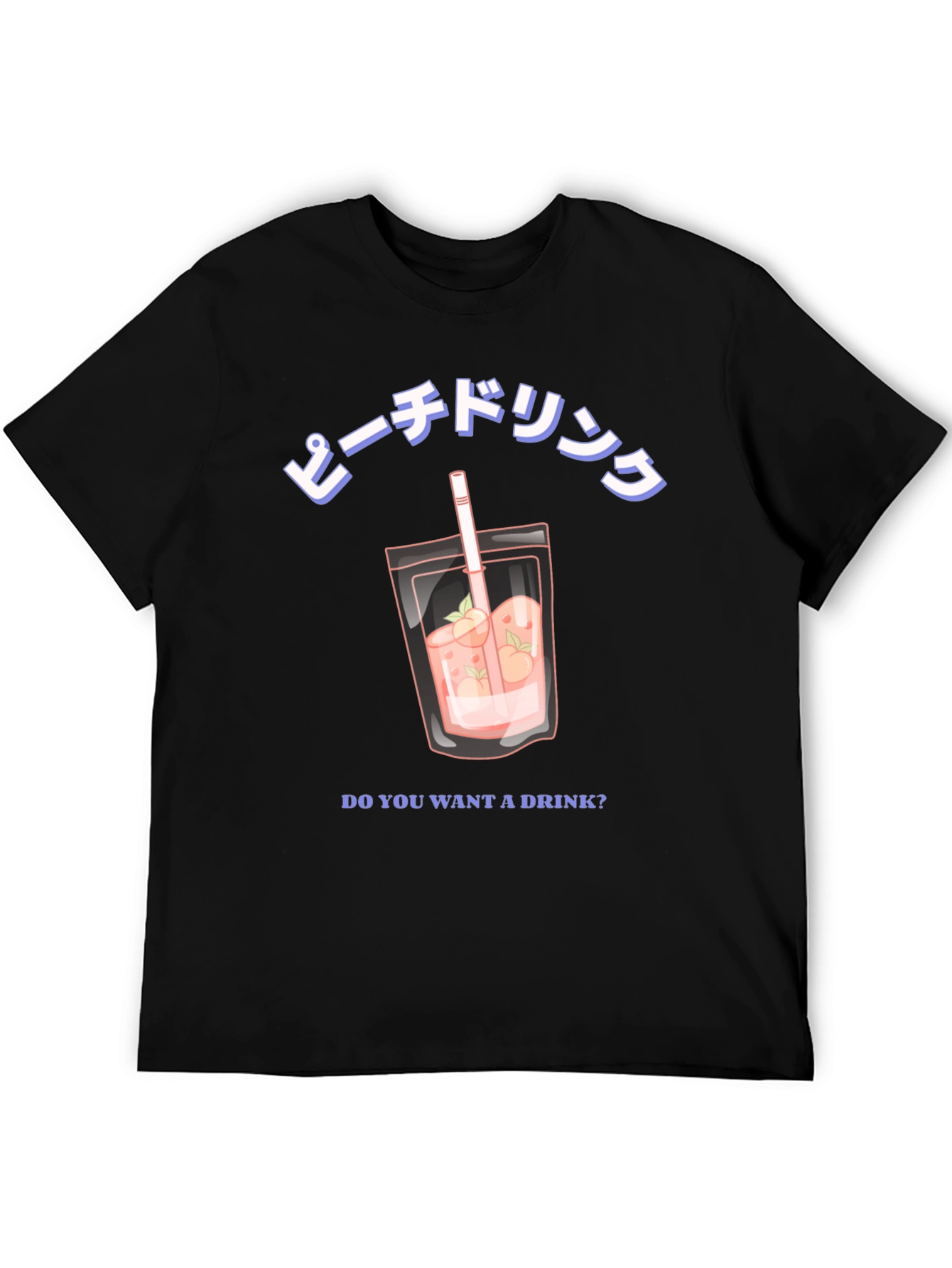 Peach Drink T-Shirt Casual Graphic Tee