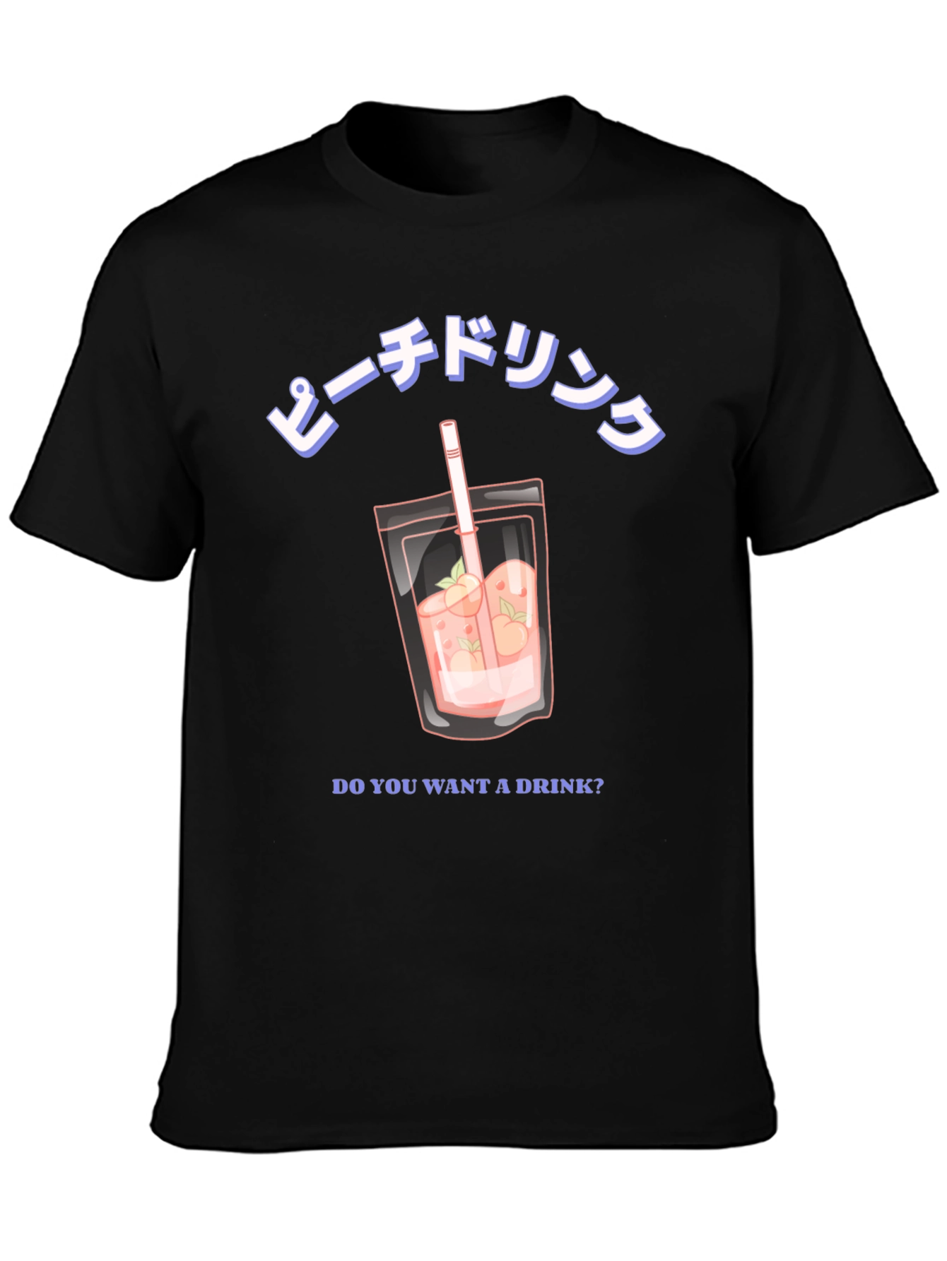 Peach Drink T-Shirt Casual Graphic Tee