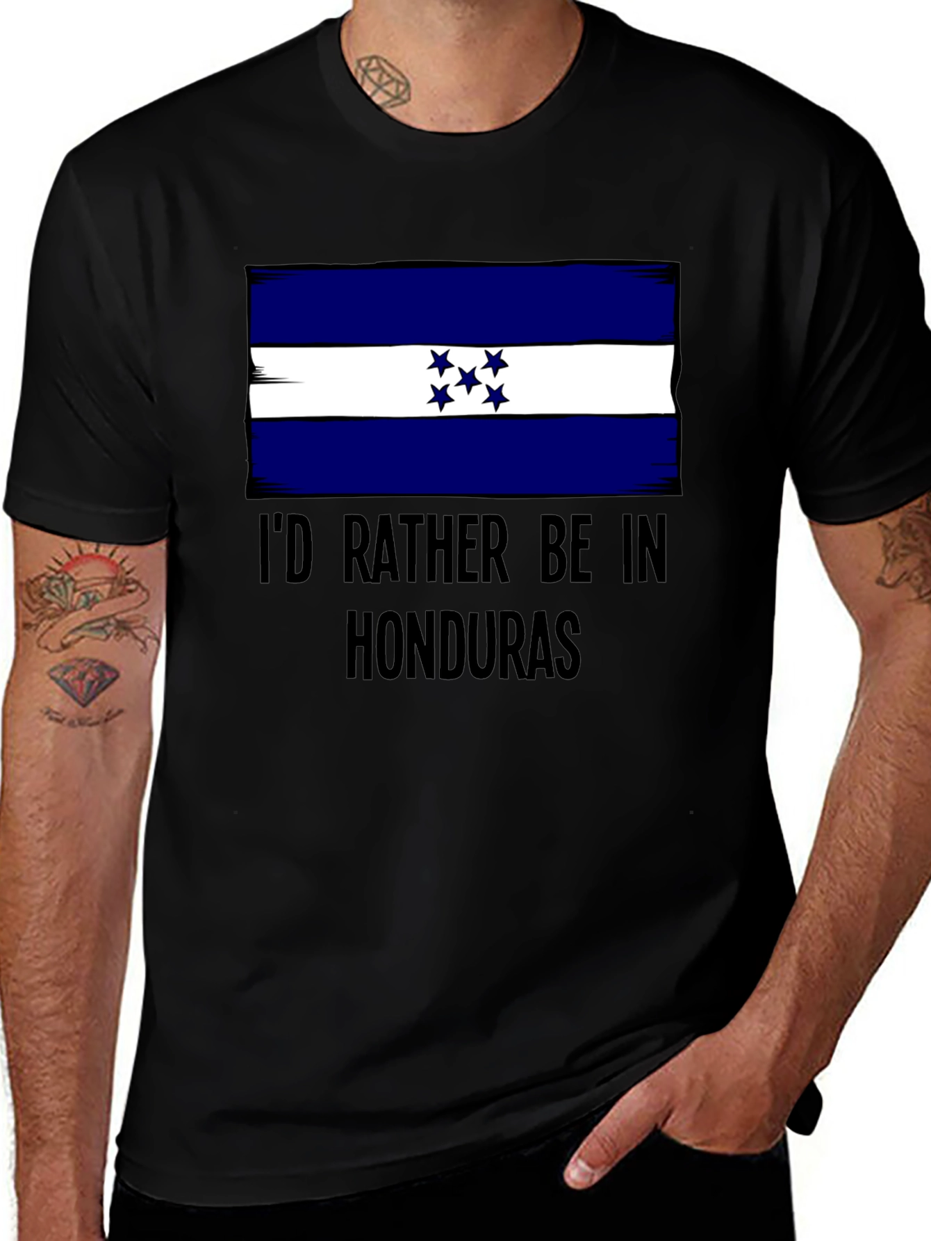 Honduras Flag T-Shirt: Id Rather Be In Honduras Tee