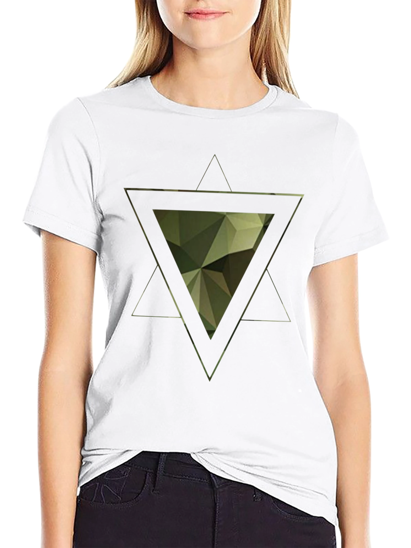 Geometric Triangle Graphic Tee - Modern Mens Shirt