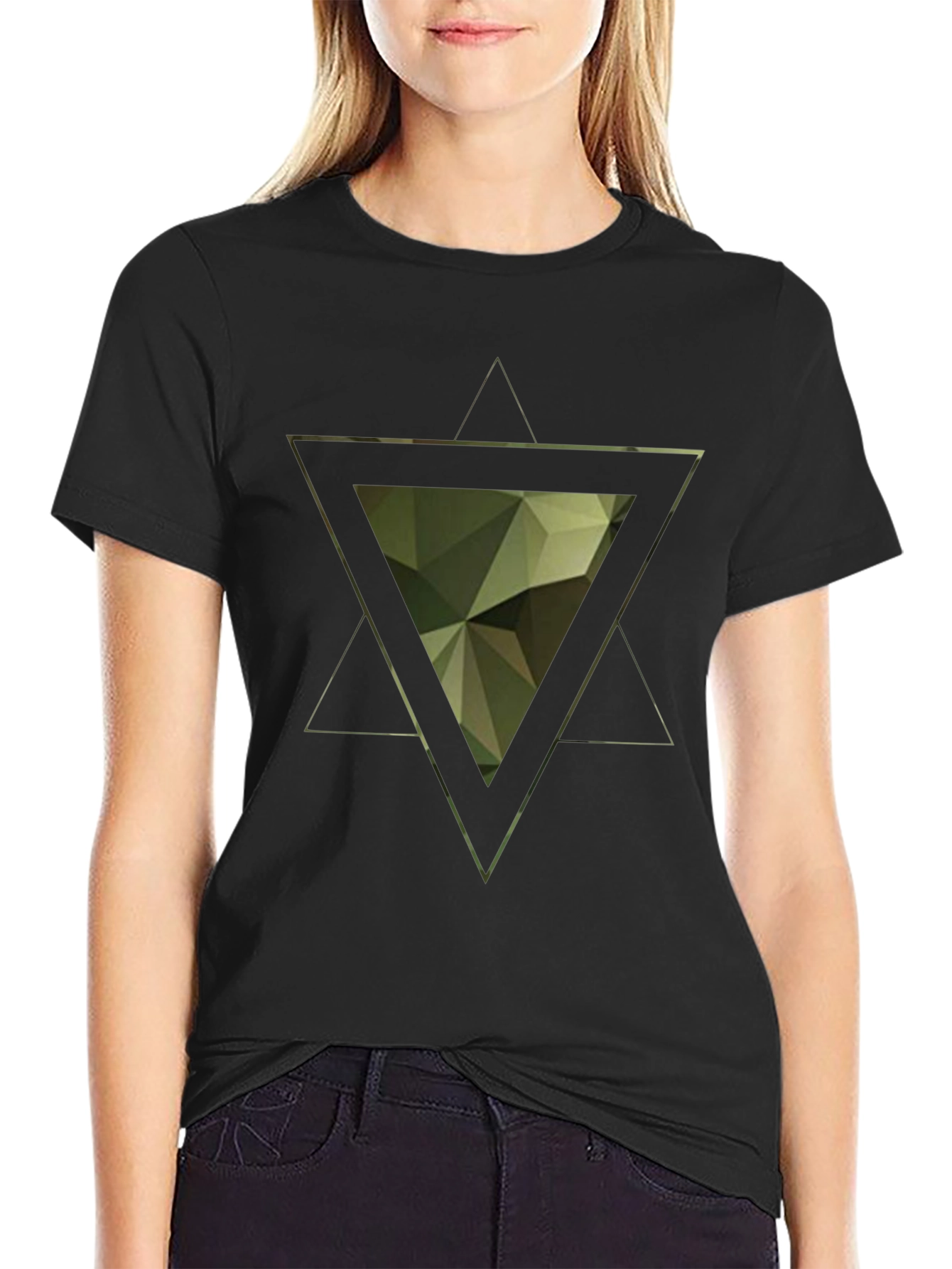 Geometric Triangle Graphic Tee - Modern Mens Shirt