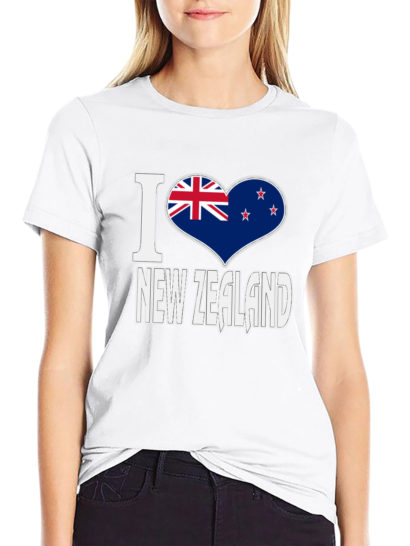 I Love New Zealand Black Graphic T-Shirt