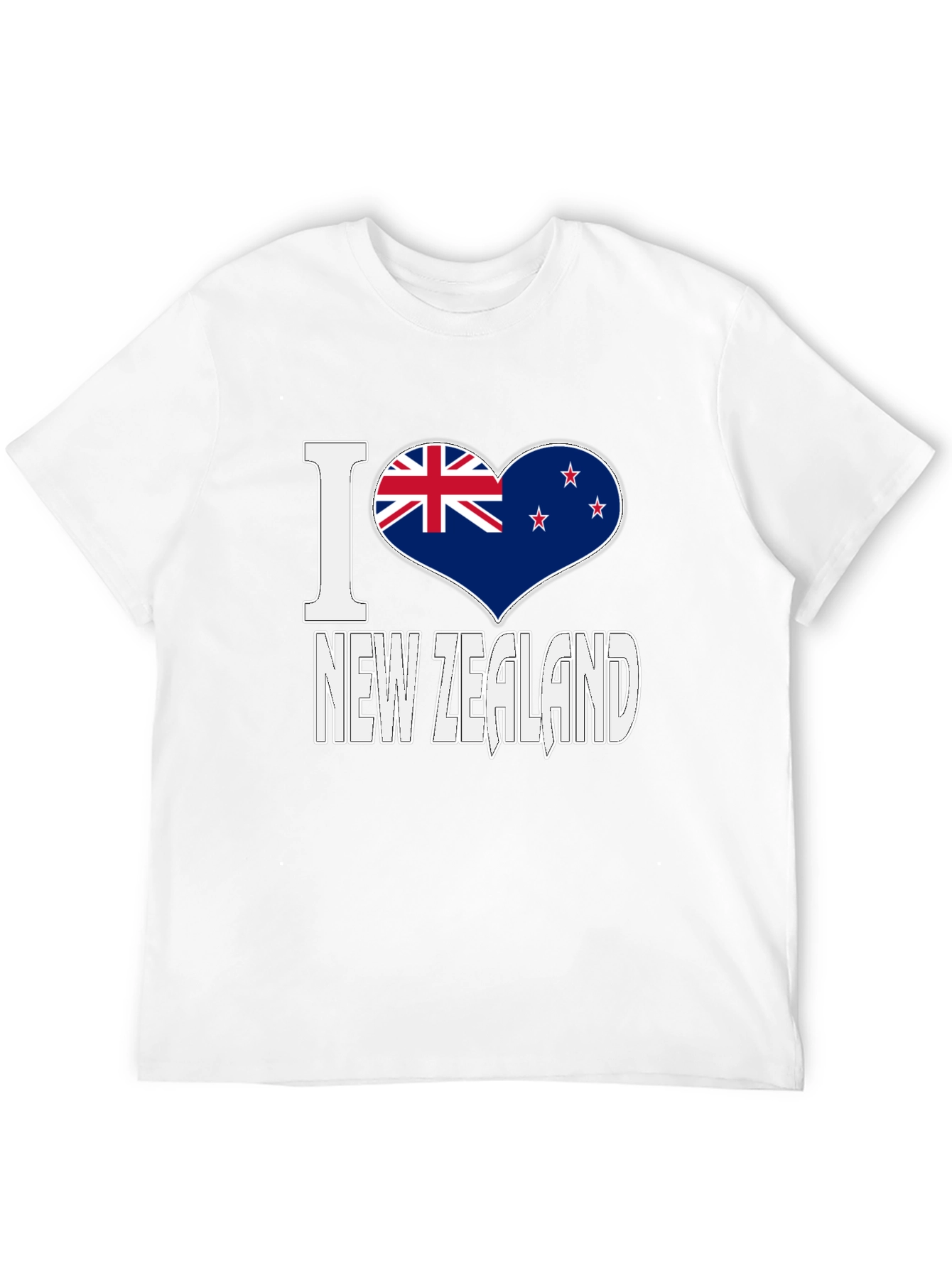 I Love New Zealand Black Graphic T-Shirt