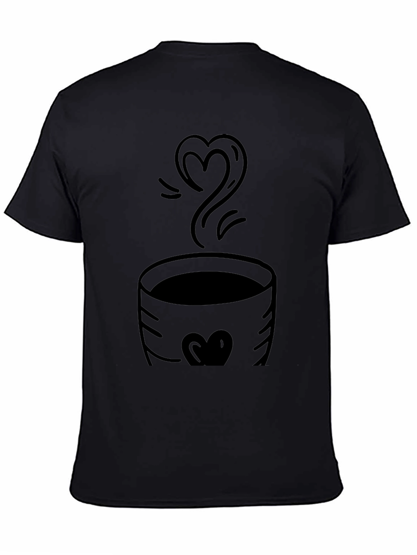 Heart Coffee Graphic Tee - Black