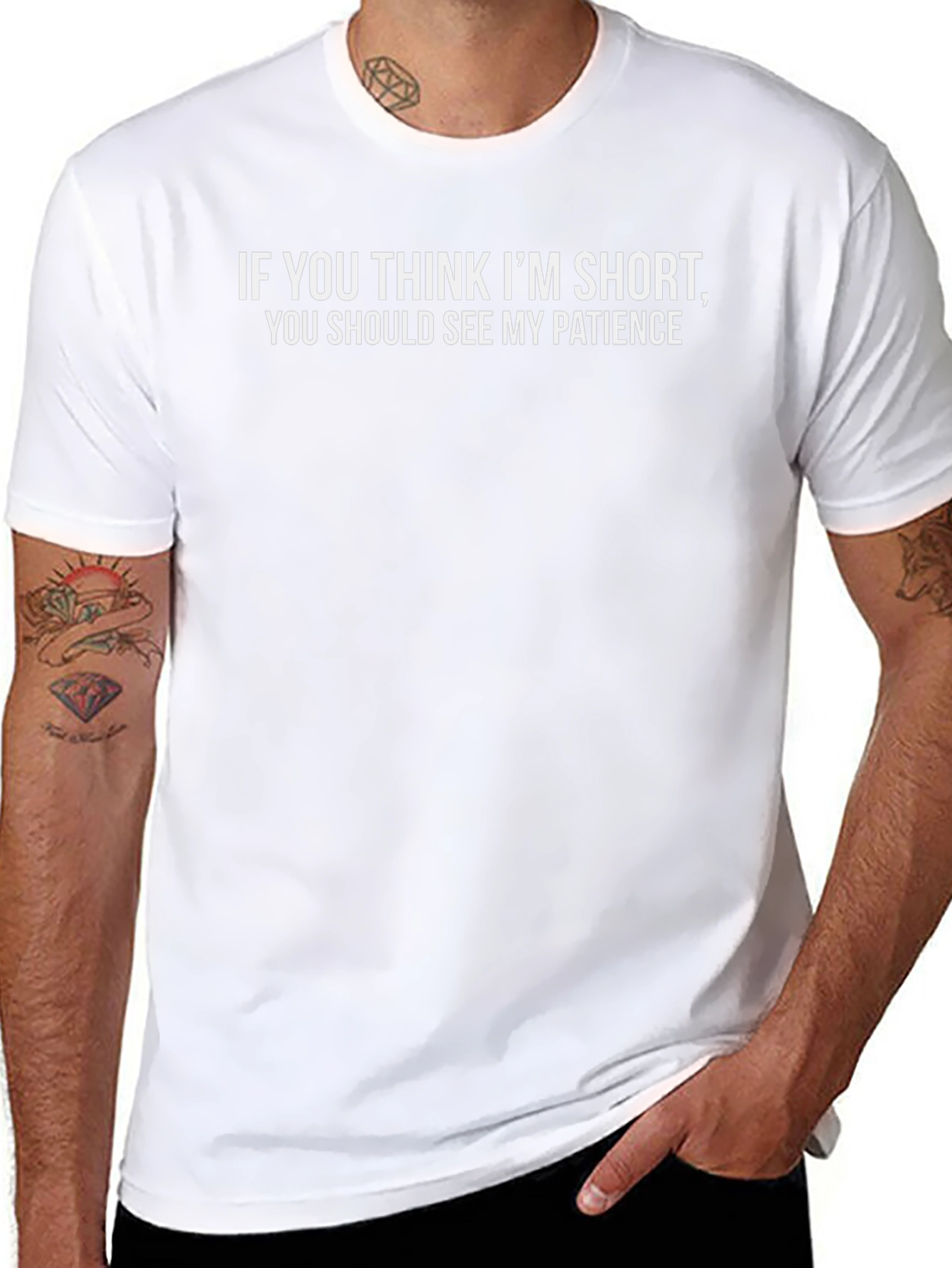 Funny Short Patience Graphic Tee - Black
