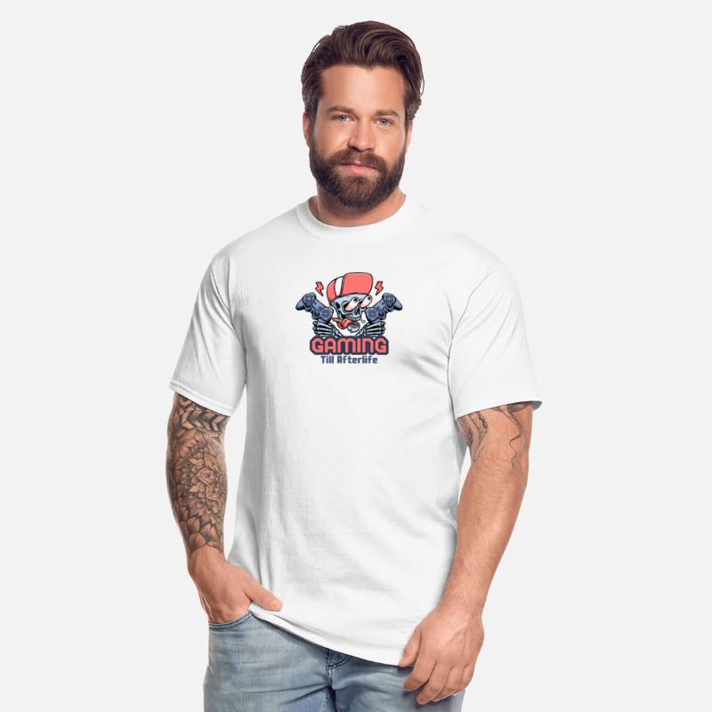 Gamer Skull – Light Blue Minimal Console Power Tee